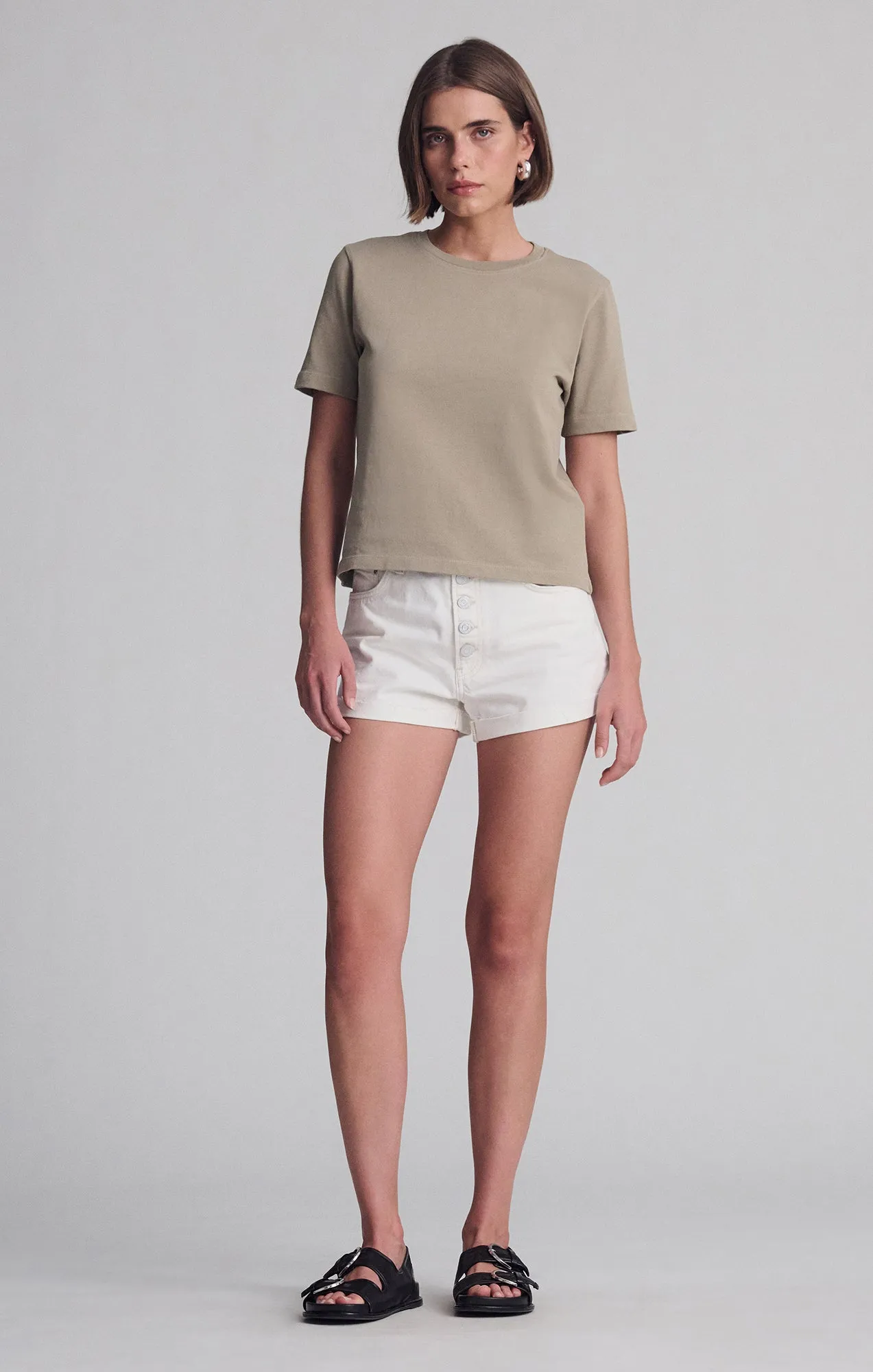 SHORT SLEEVE CREW NECK T-SHIRT IN CHINCHILLA sold by Mavi product image thumbnail 2