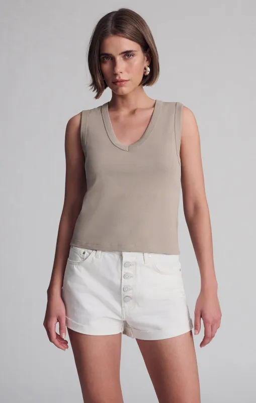 V-NECK TANK TOP IN ROASTED CASHEW sold by Mavi