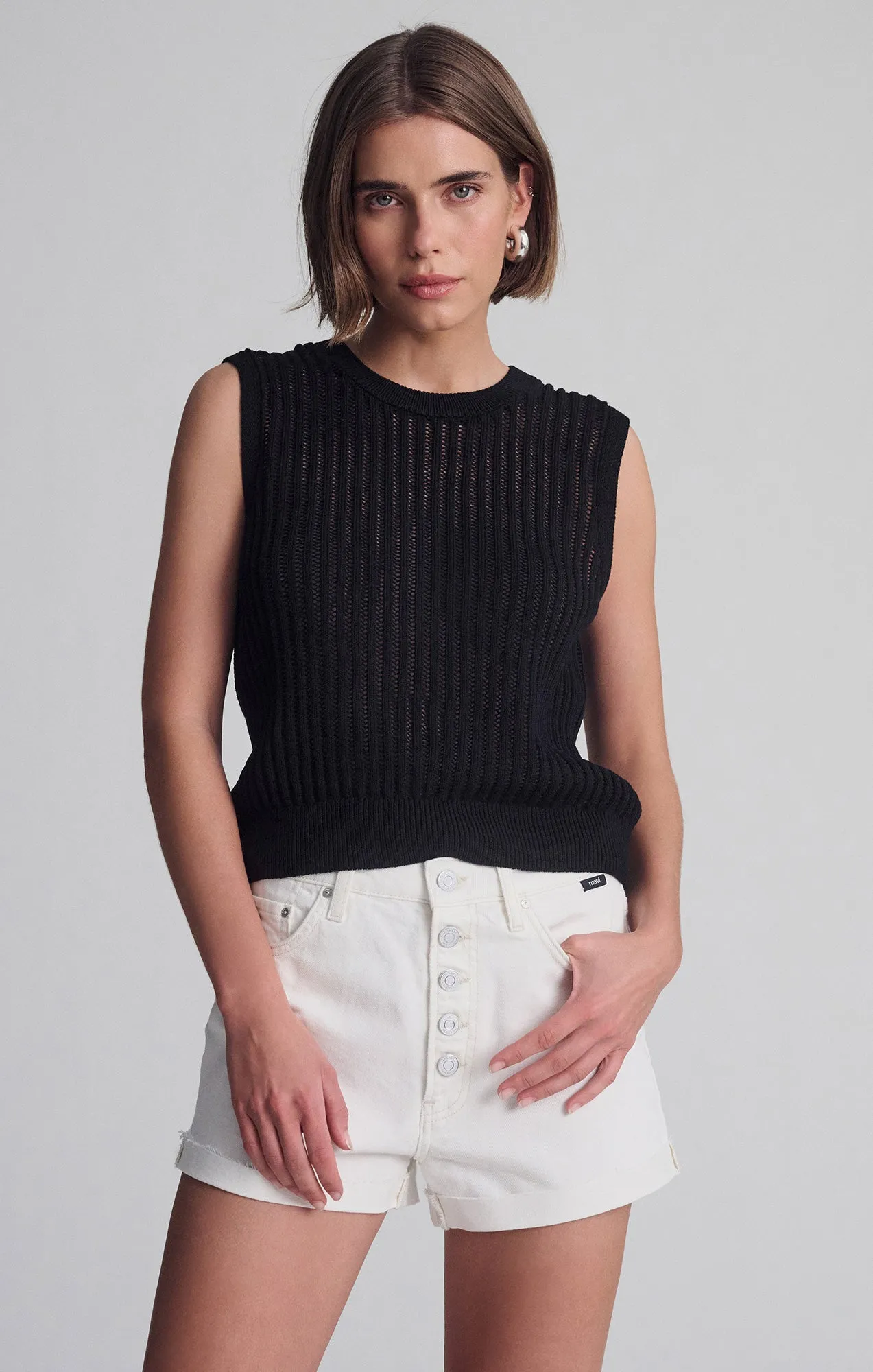 KNIT TANK TOP IN BLACK sold by Mavi