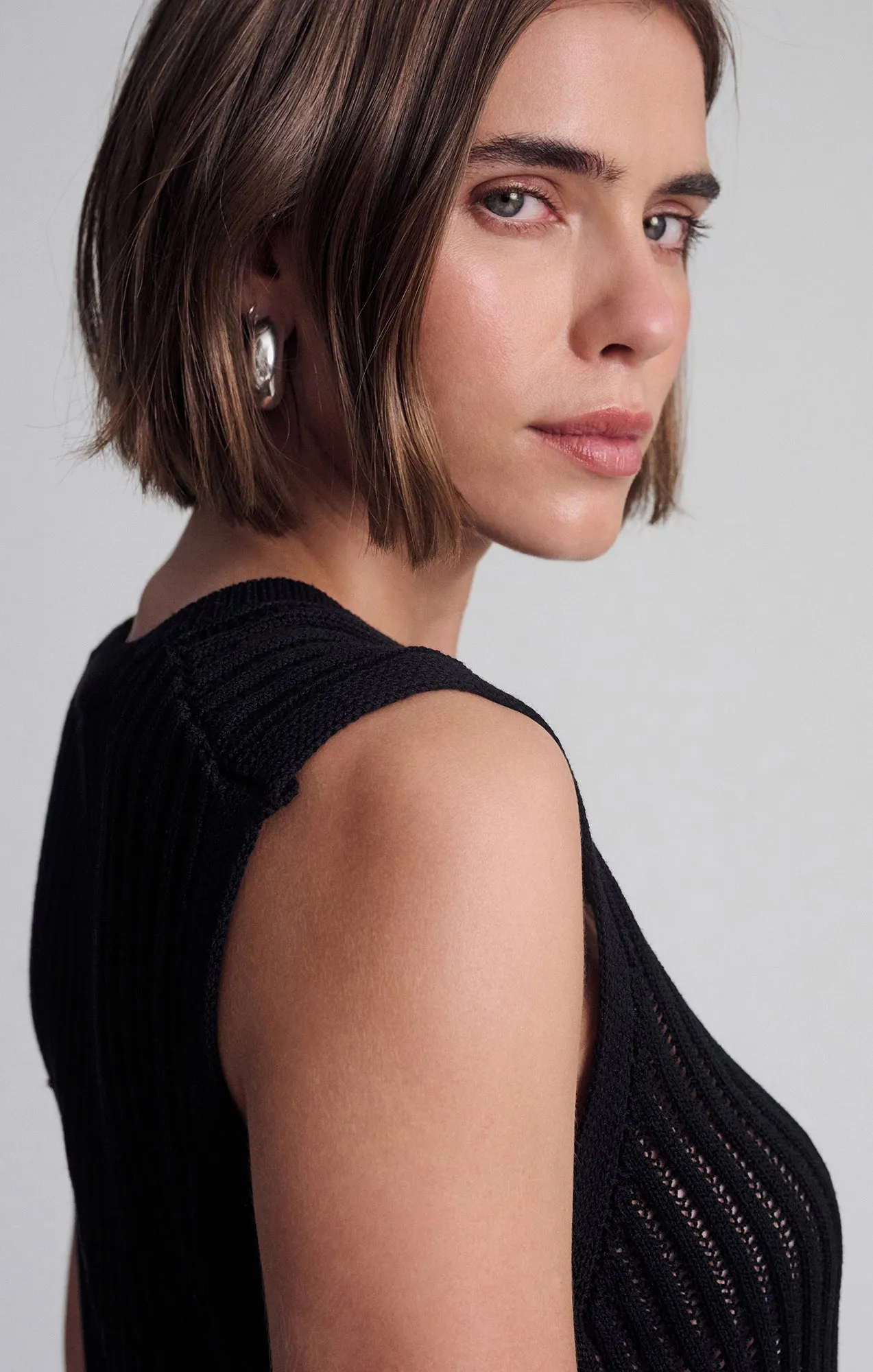 KNIT TANK TOP IN BLACK sold by Mavi product image thumbnail 4