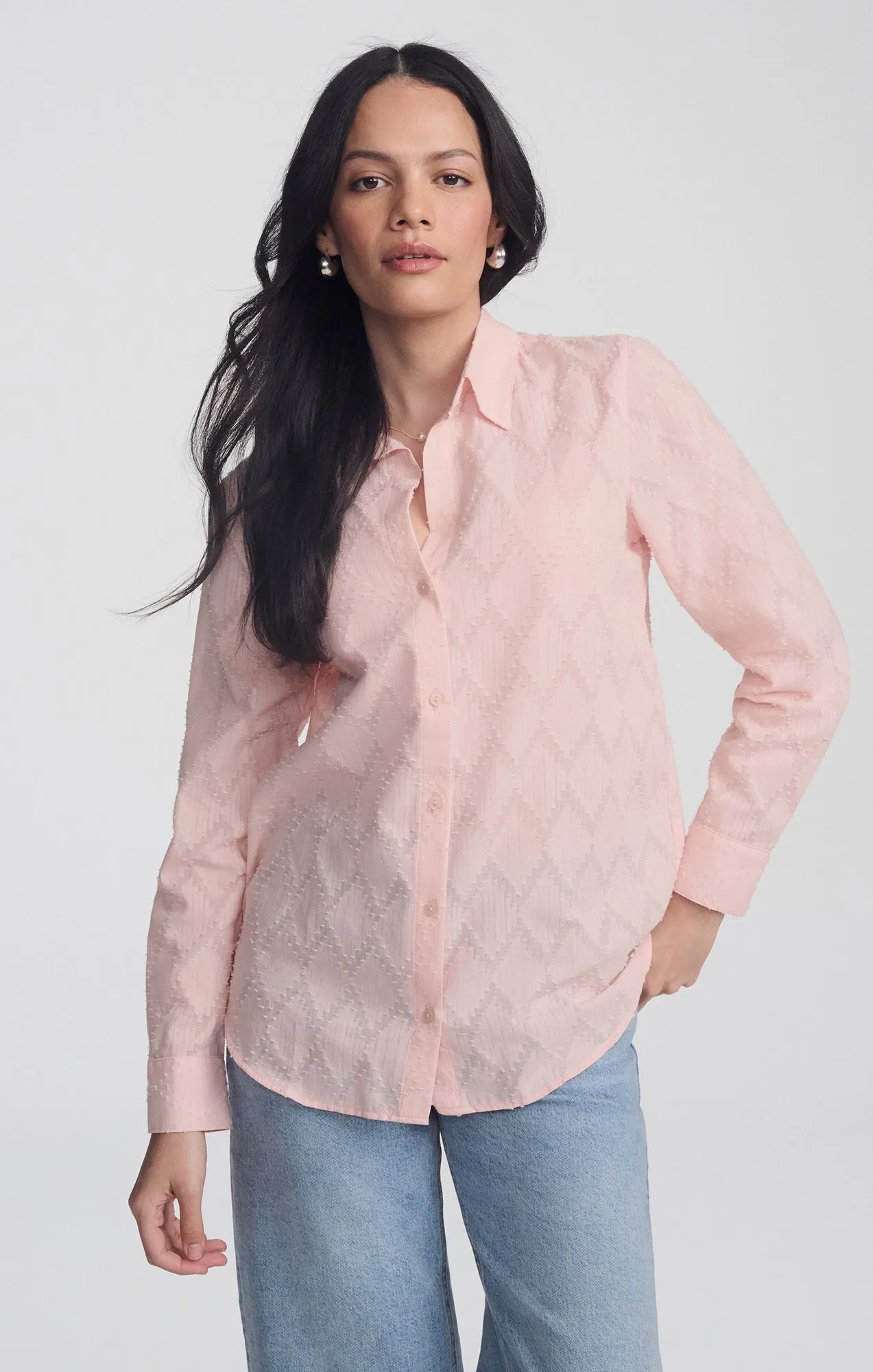 SHEER TEXTURED BUTTON-UP SHIRT IN PEACHSKIN sold by Mavi product image thumbnail 3