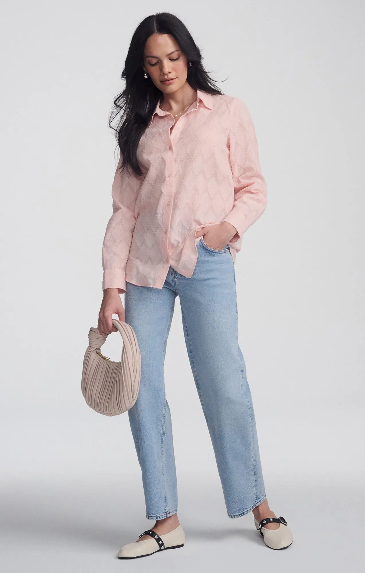 SHEER TEXTURED BUTTON-UP SHIRT IN PEACHSKIN sold by Mavi product image thumbnail 2