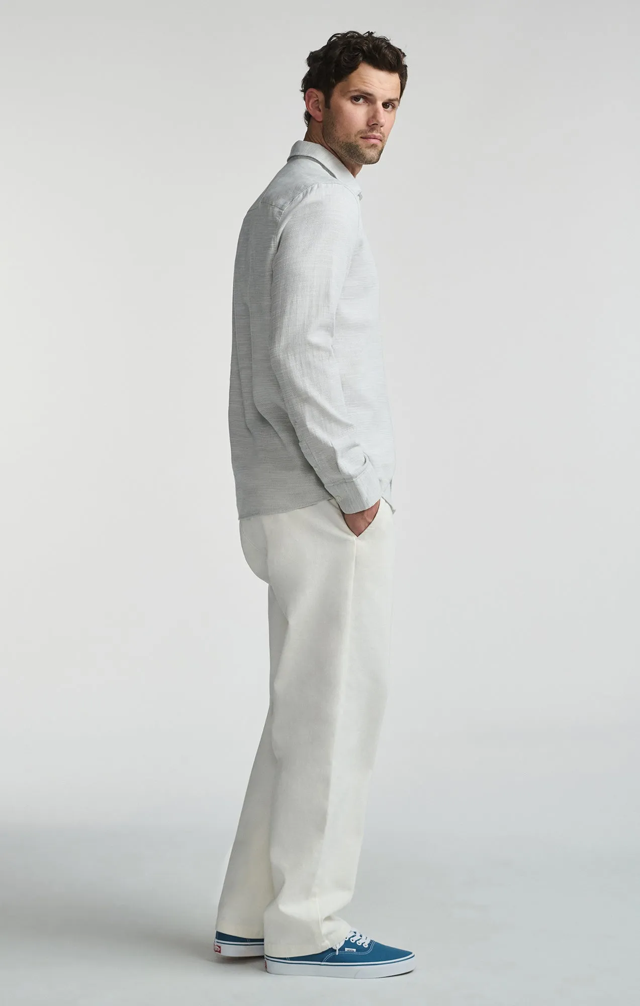 LONG SLEEVE BUTTON-UP SHIRT IN OIL GREEN sold by Mavi product image thumbnail 4