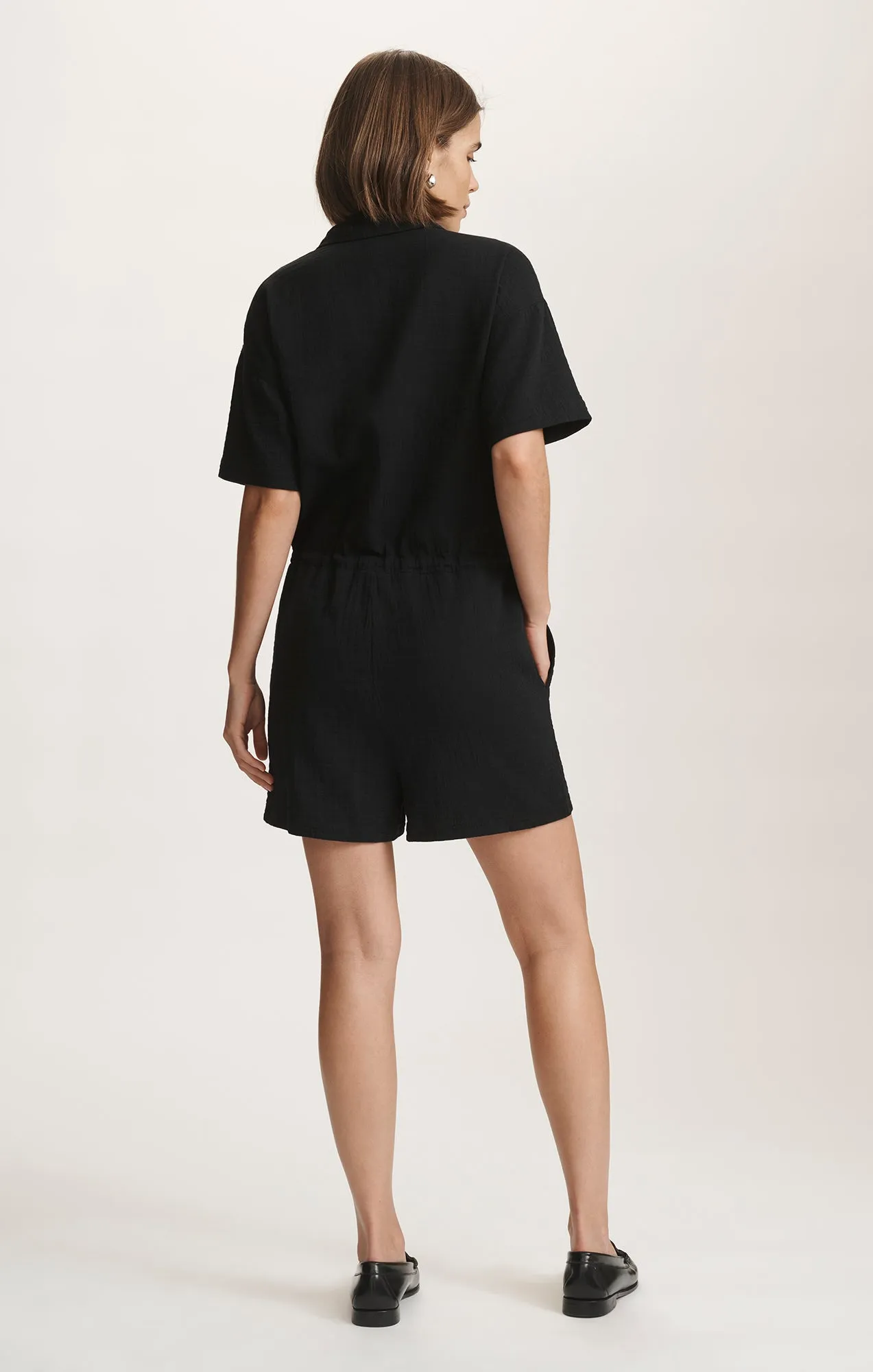 CINCHED WAIST ROMPER IN BLACK sold by Mavi product image thumbnail 3