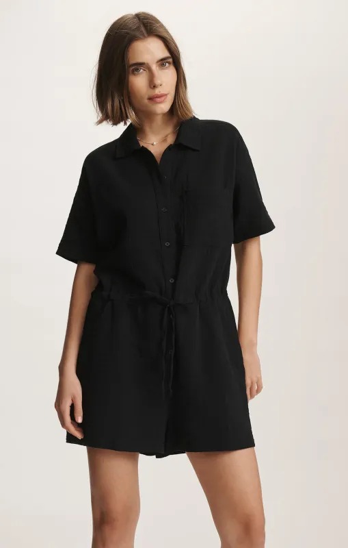 CINCHED WAIST ROMPER IN BLACK sold by Mavi