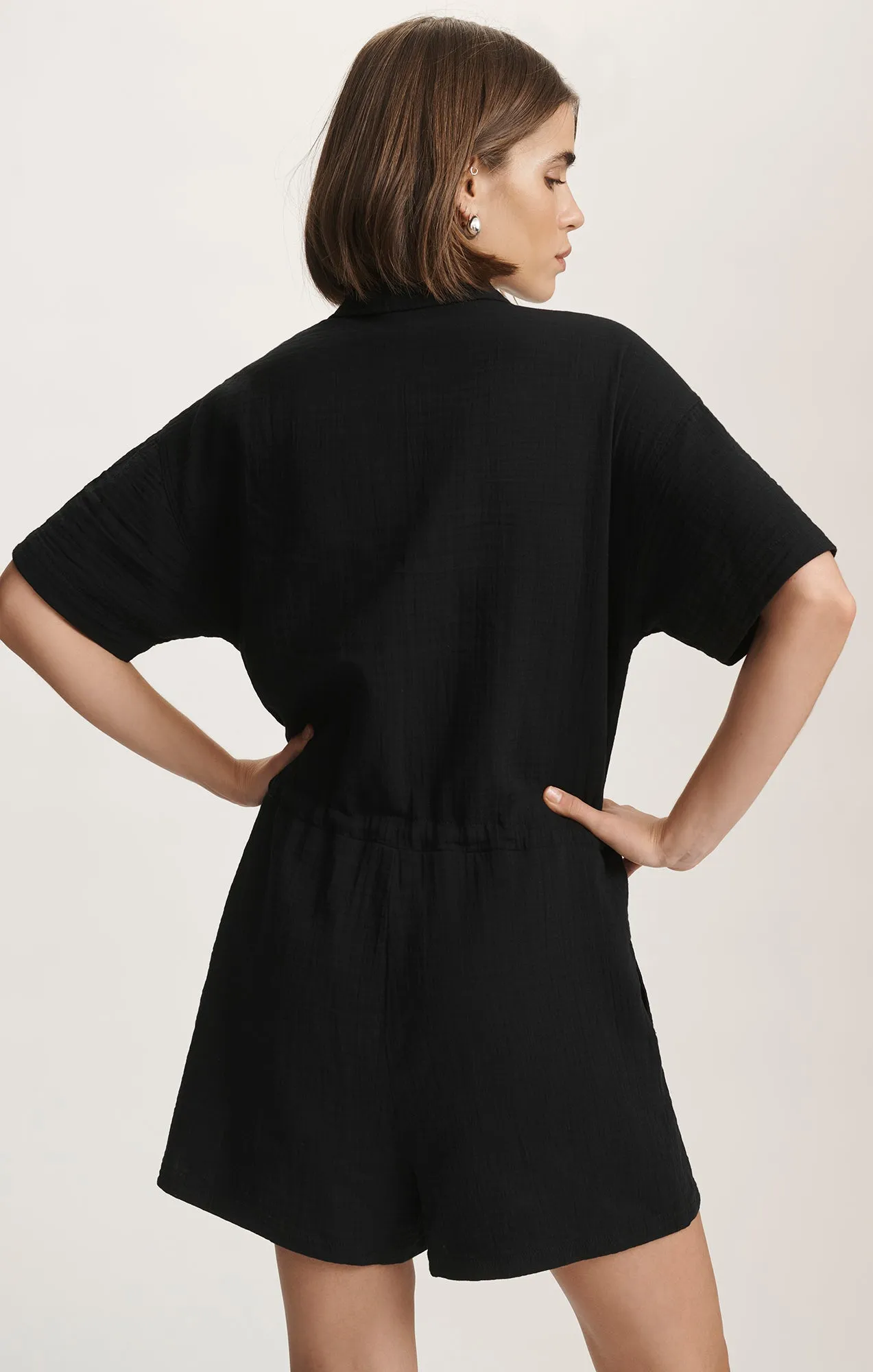 CINCHED WAIST ROMPER IN BLACK sold by Mavi product image thumbnail 5