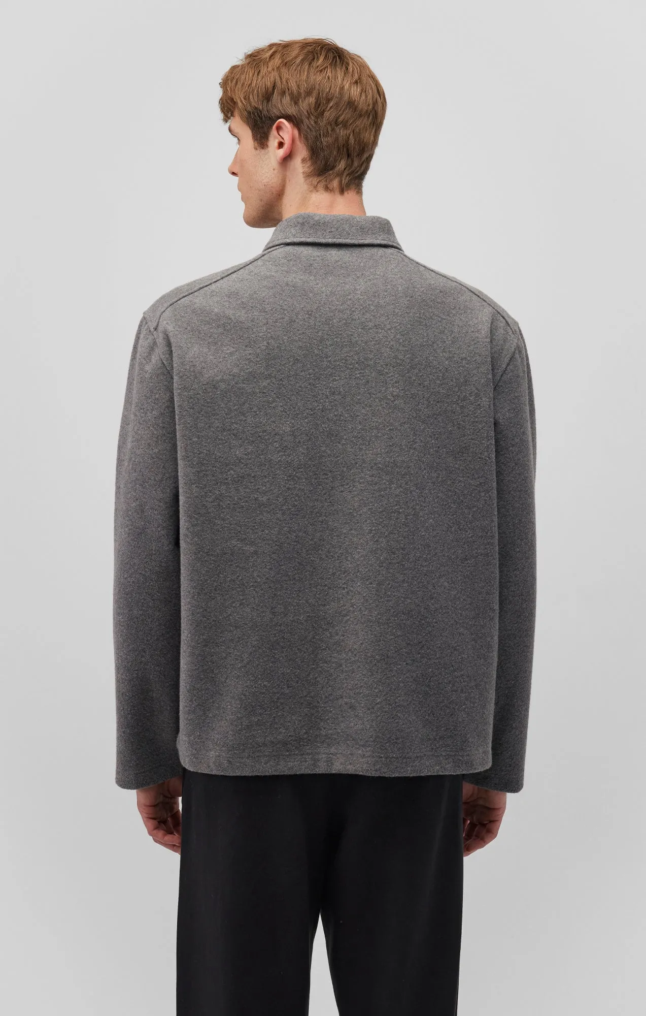 QUARTER ZIP POCKET SWEATSHIRT IN GREY MELANGE sold by Mavi product image thumbnail 4