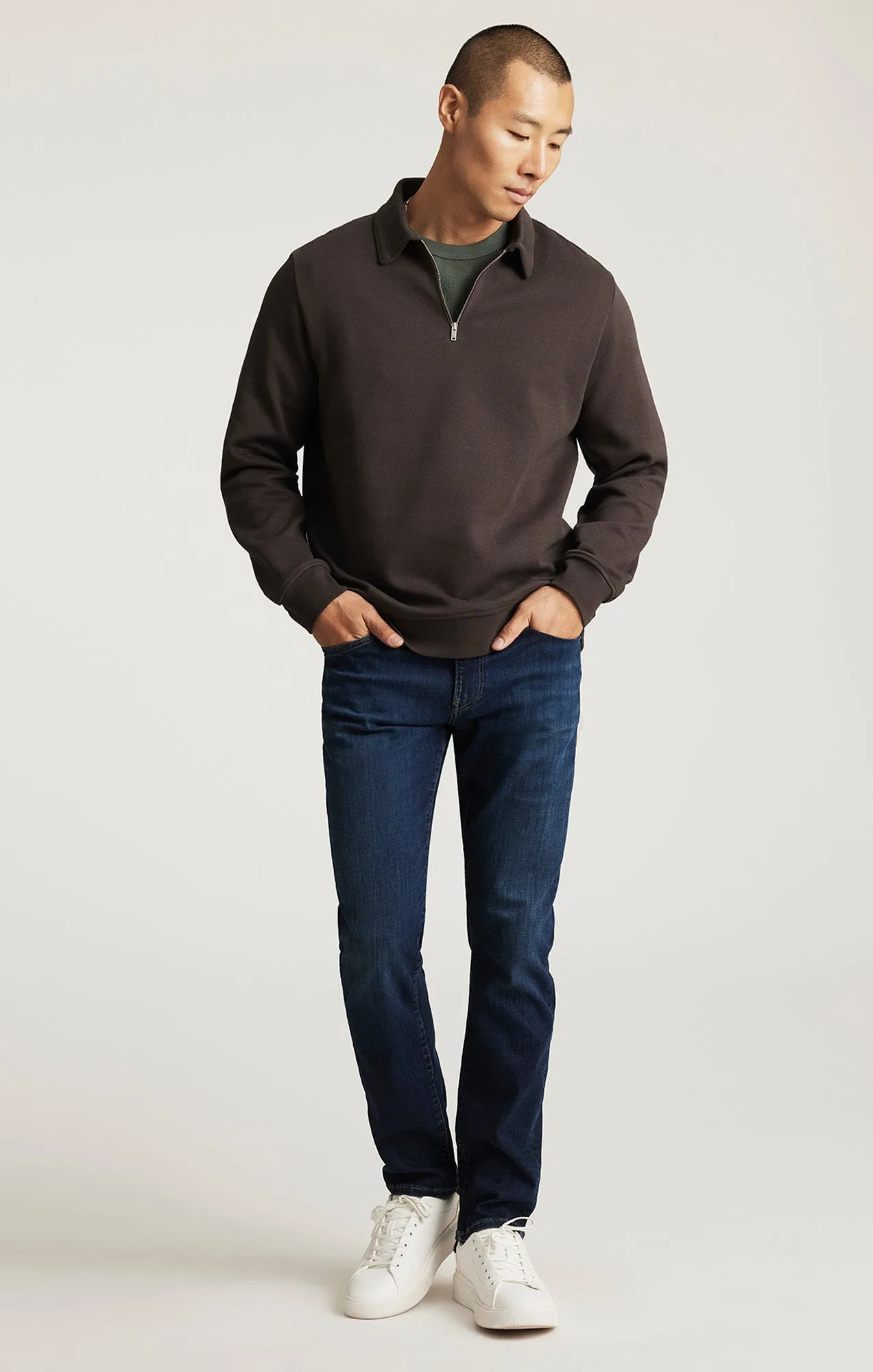 JAKE SLIM LEG IN MIDNIGHT BRUSHED FEATHER BLUE sold by Mavi