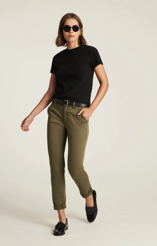 KATHLEEN SLIM BOYFRIEND IN DARK OLIVE CASUAL TWILL sold by Mavi