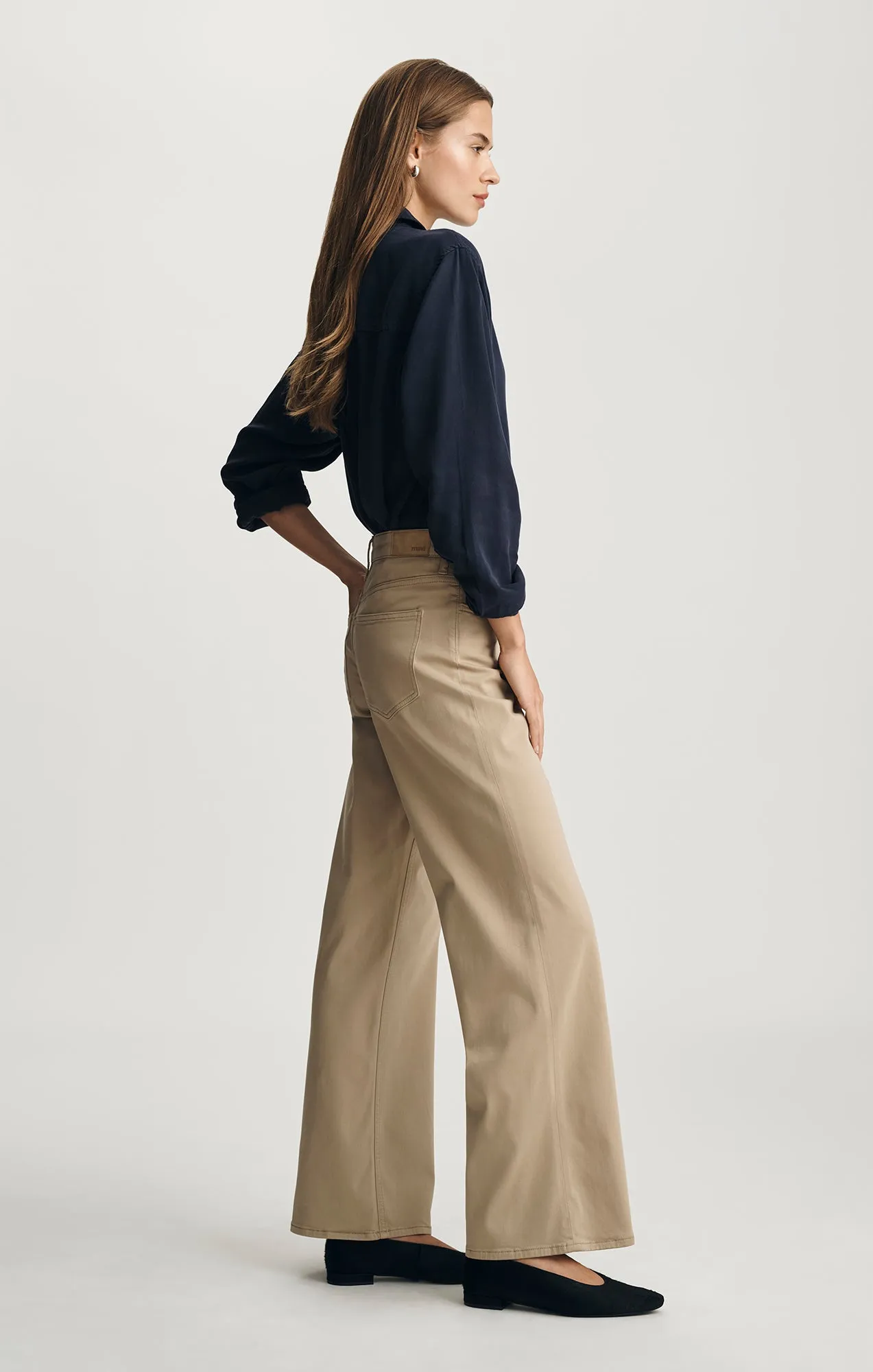 ALENA WIDE LEG IN FRENCH BEIGE SATEEN sold by Mavi product image thumbnail 2