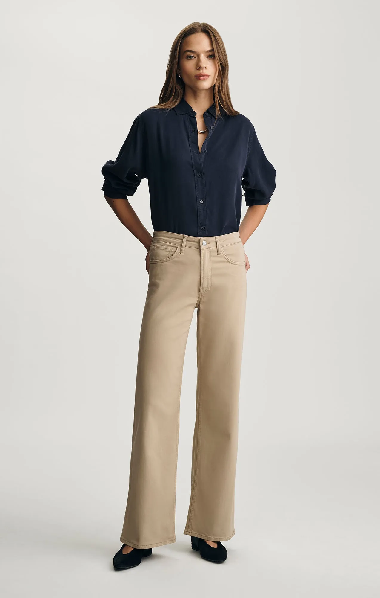 ALENA WIDE LEG IN FRENCH BEIGE SATEEN sold by Mavi product image thumbnail 4