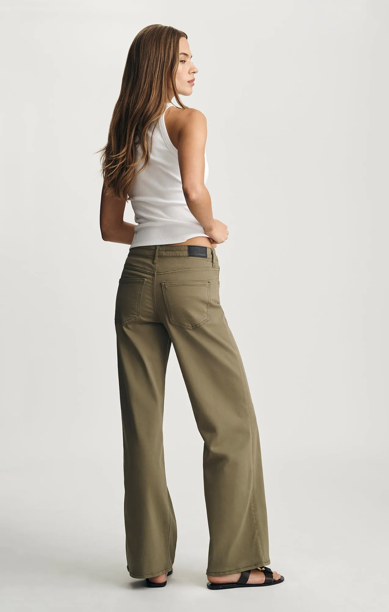 ALENA WIDE LEG IN DARK OLIVE SATEEN sold by Mavi product image thumbnail 2
