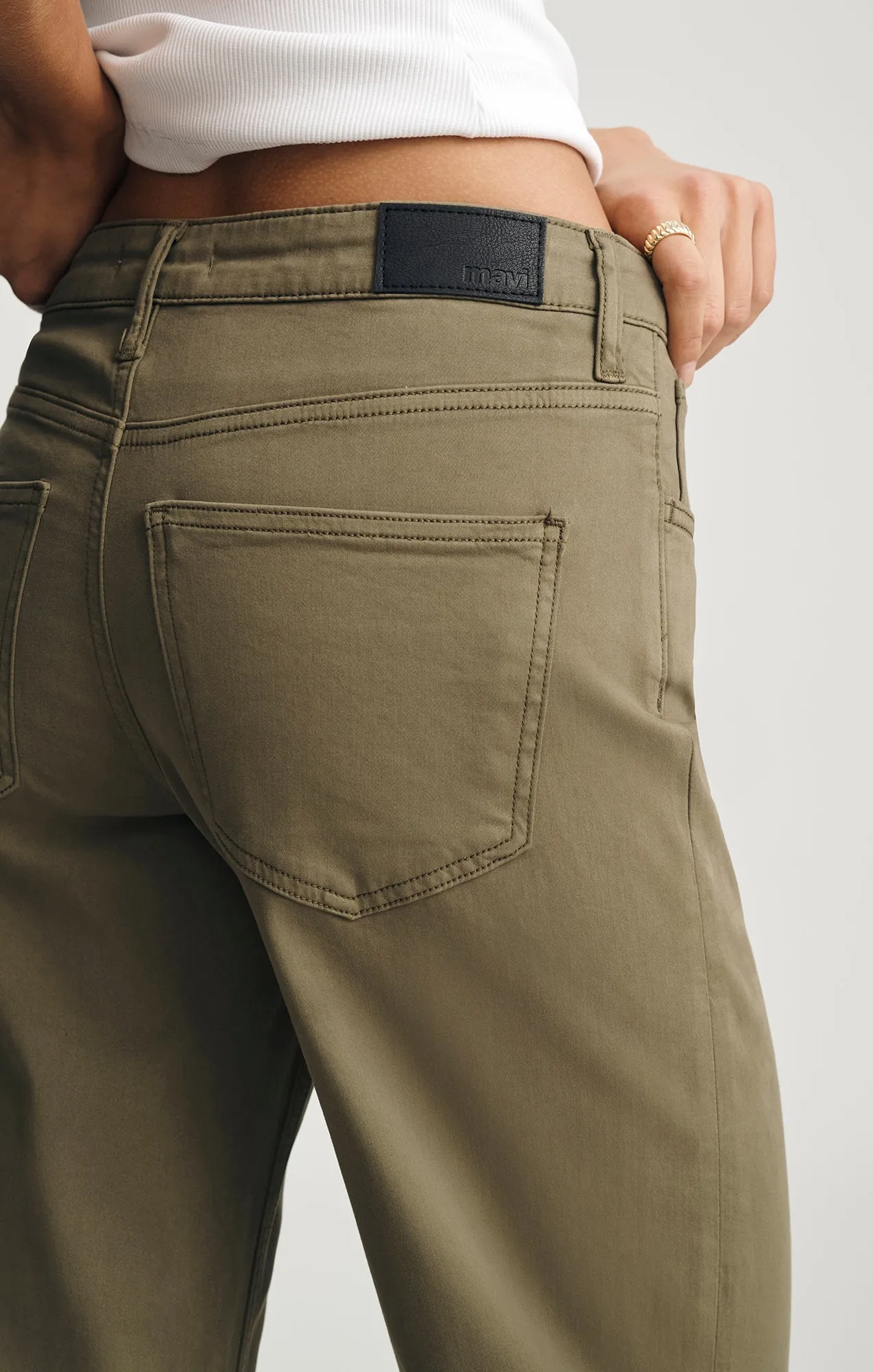 ALENA WIDE LEG IN DARK OLIVE SATEEN sold by Mavi product image thumbnail 5