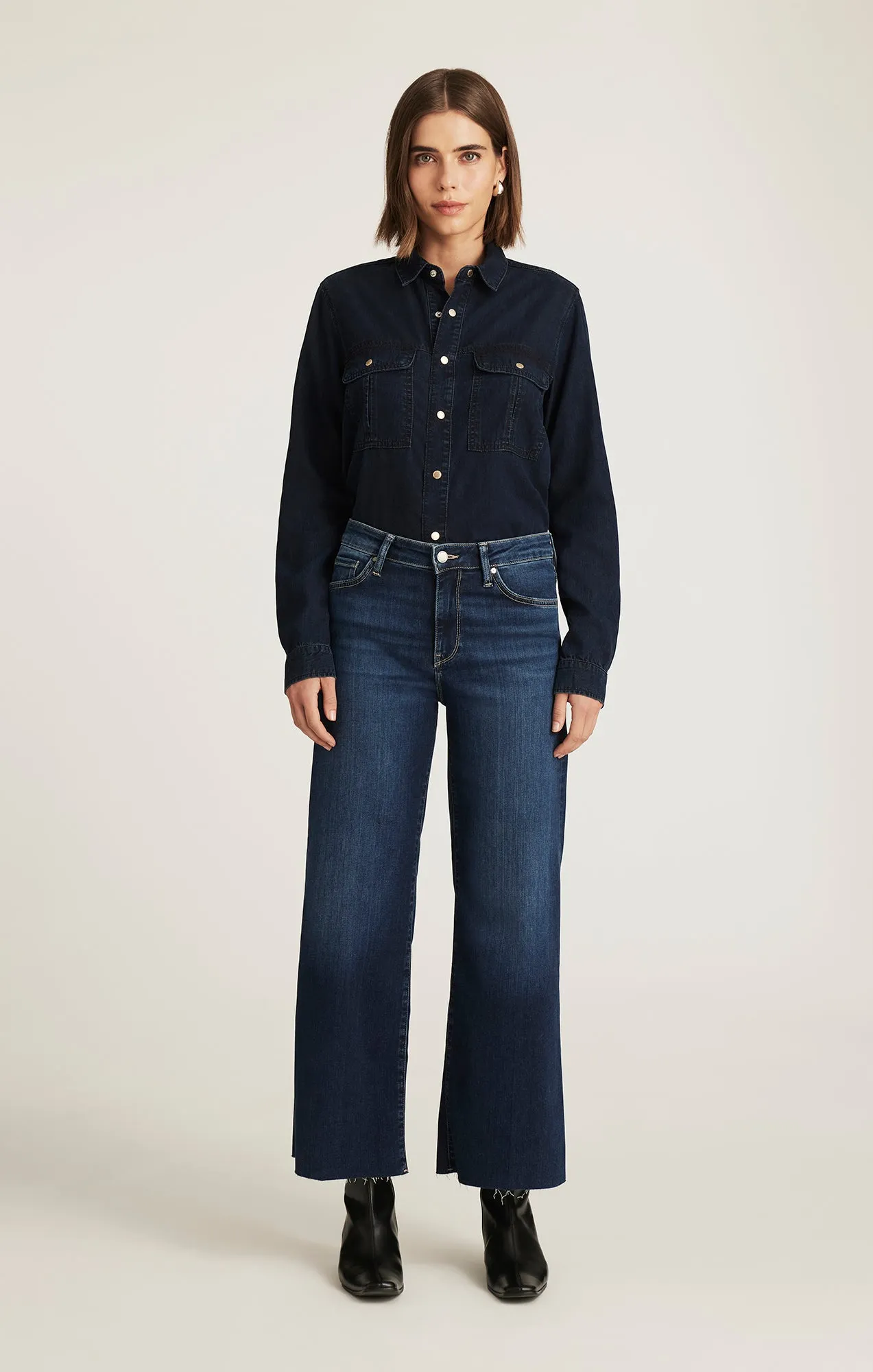 PALOMA WIDE LEG IN DARK BLUE FEATHER LUXE sold by Mavi product image thumbnail 3