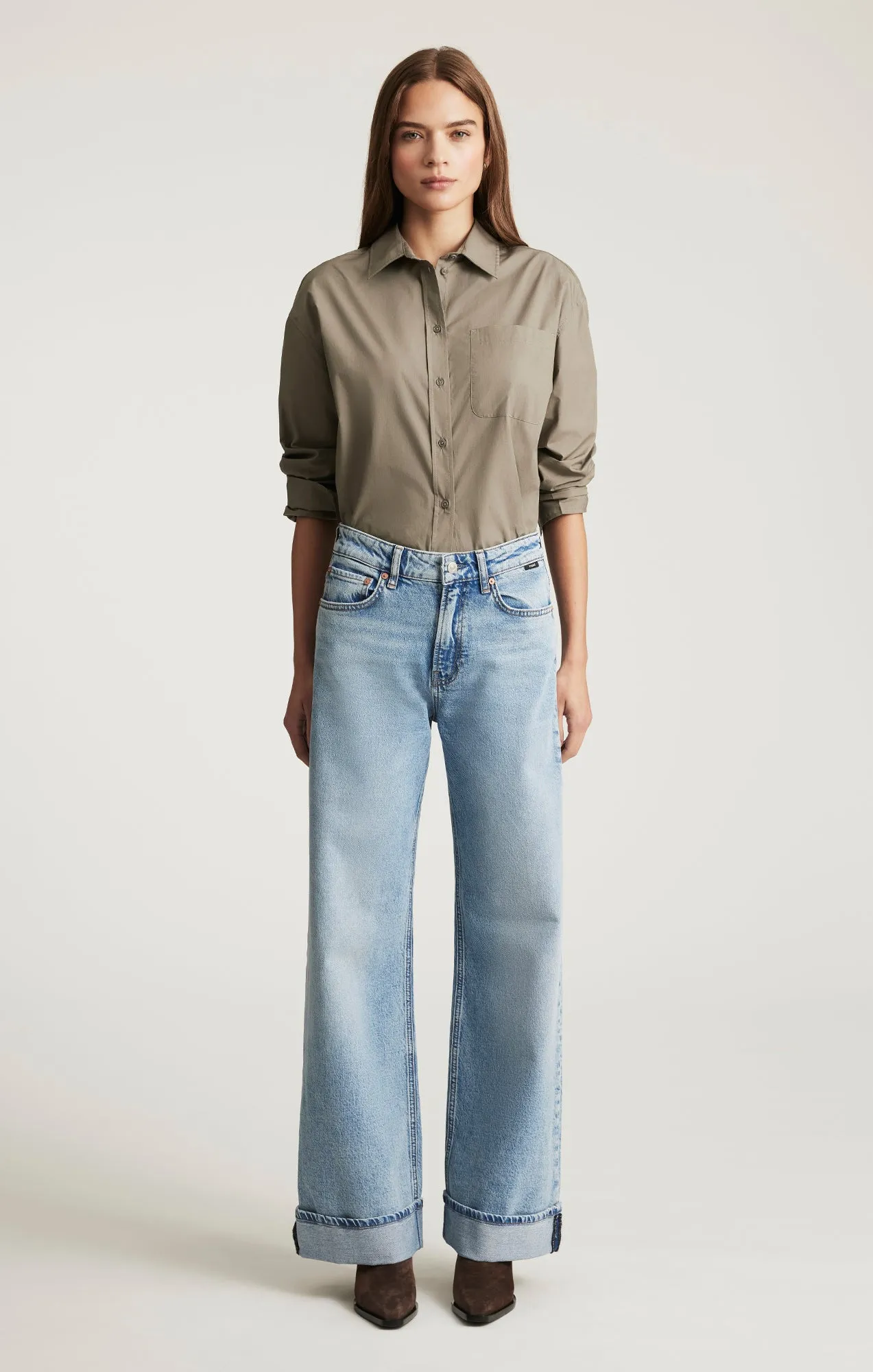 FLORIDA CUFFED WIDE LEG IN LIGHT BRUSHED CLASSIC BLUE sold by Mavi product image thumbnail 4