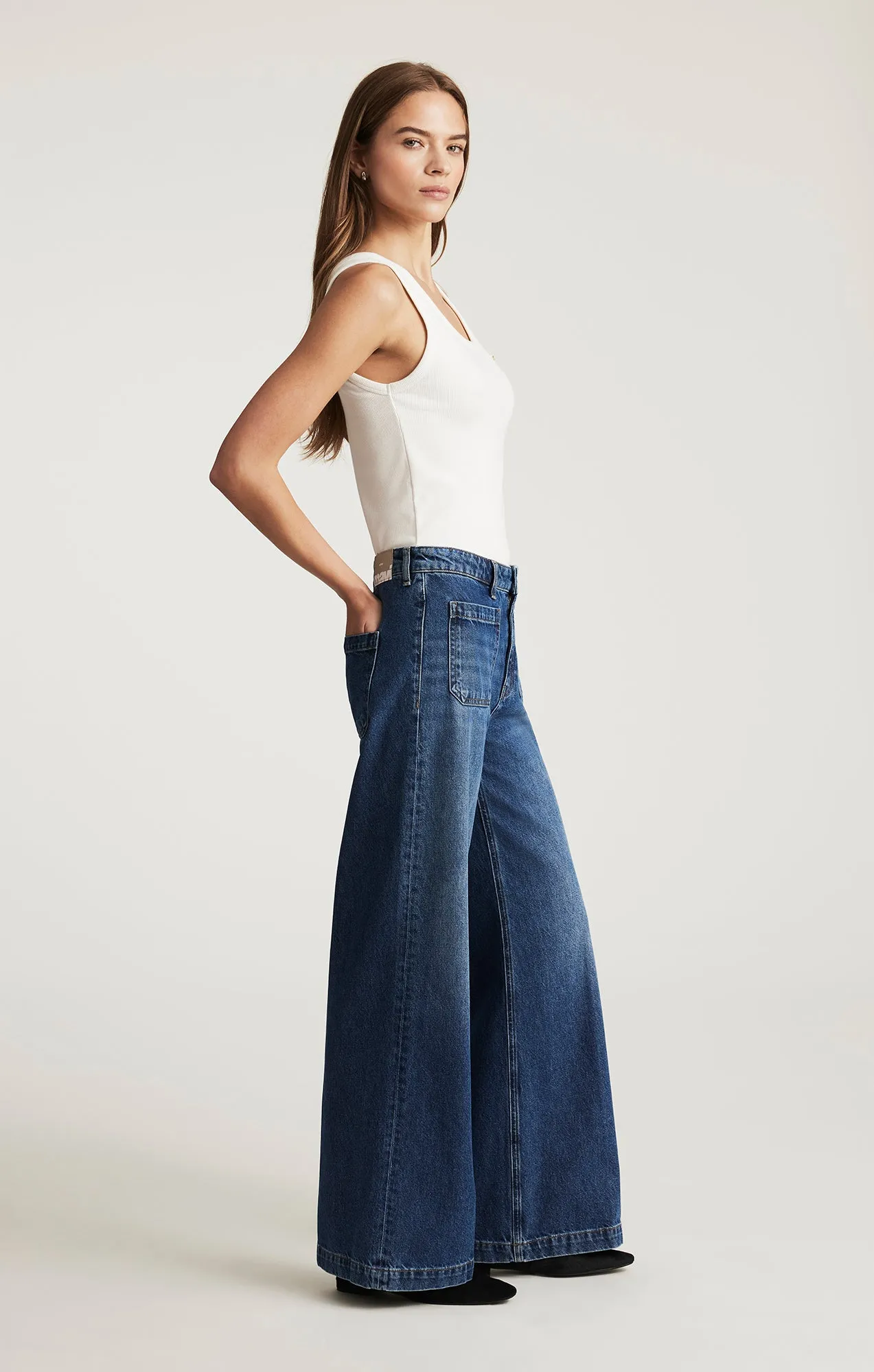 CHRISTINE WIDE LEG IN DARK BRUSHED CLASSIC DENIM sold by Mavi product image thumbnail 2