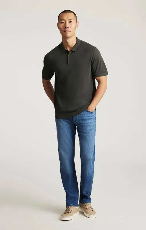 ZACH STRAIGHT LEG IN MID BRUSHED FEATHER BLUE sold by Mavi