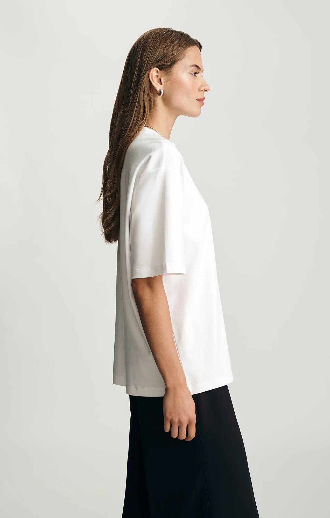 ZOE INTERLOCK CREW NECK T-SHIRT IN WHITE sold by Mavi product image thumbnail 4