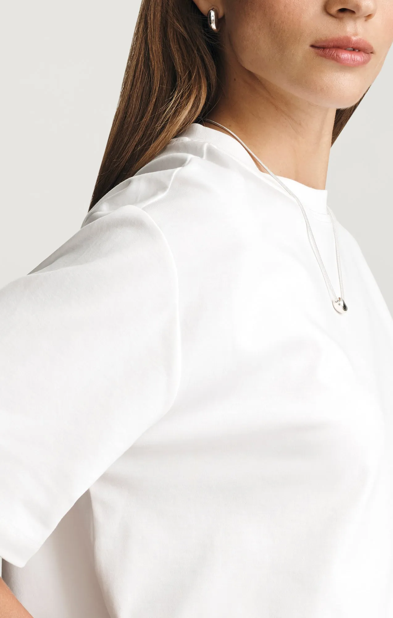 ZOE INTERLOCK CREW NECK T-SHIRT IN WHITE sold by Mavi product image thumbnail 3
