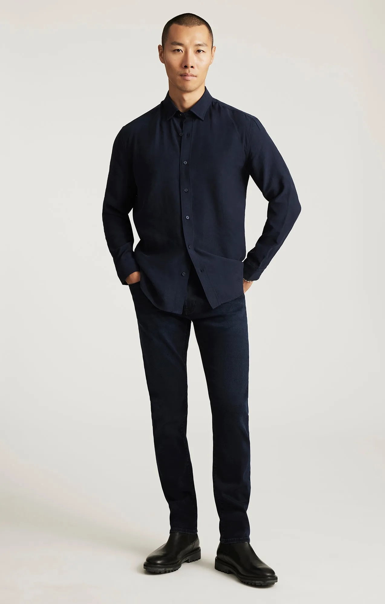 EDITION LONG SLEEVE BUTTON-UP SHIRT IN TOTAL ECLIPSE sold by Mavi product image thumbnail 4