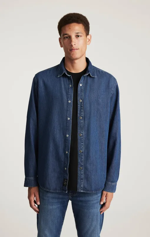 ROY DENIM SHIRT IN DARK INDIGO LUXE BLACK sold by Mavi