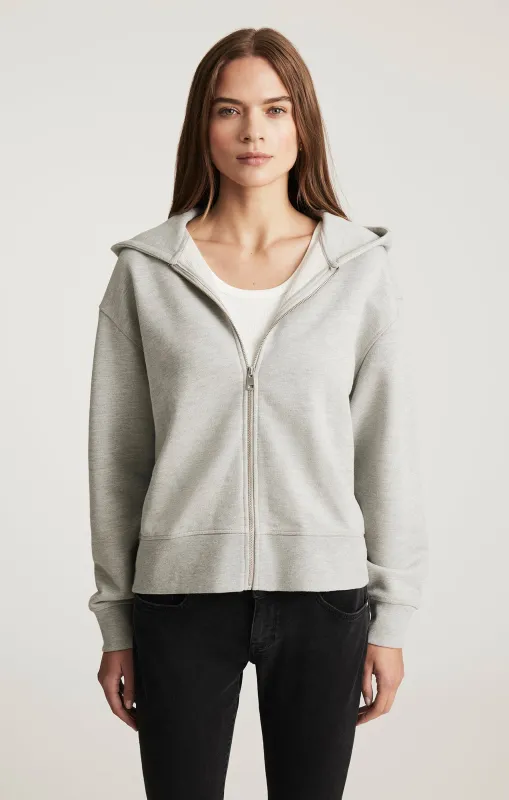 FULL ZIP HOODIE IN GREY MELANGE sold by Mavi