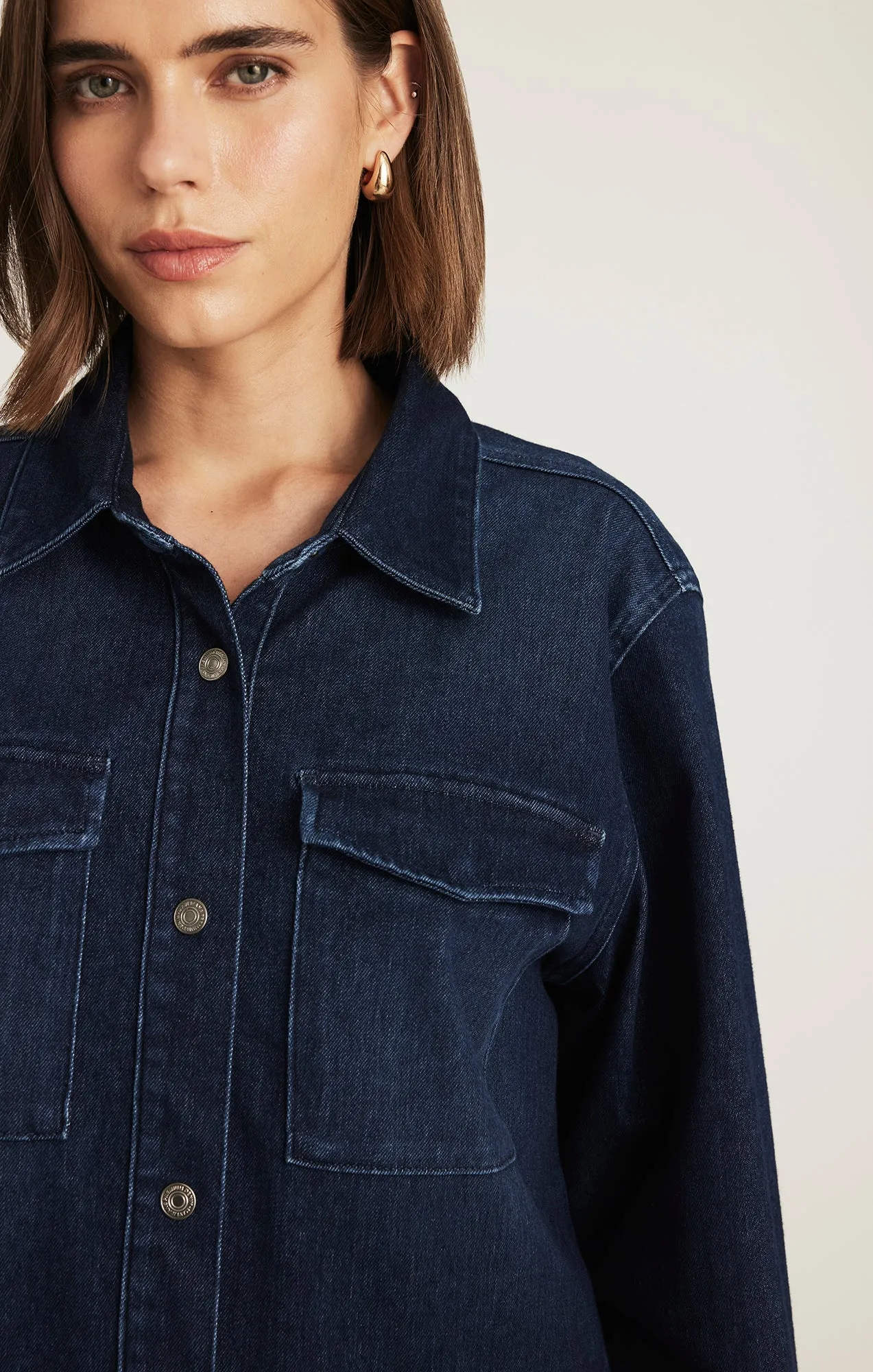 TIA DENIM SHIRT IN DARK BLUE MOVE sold by Mavi product image thumbnail 4