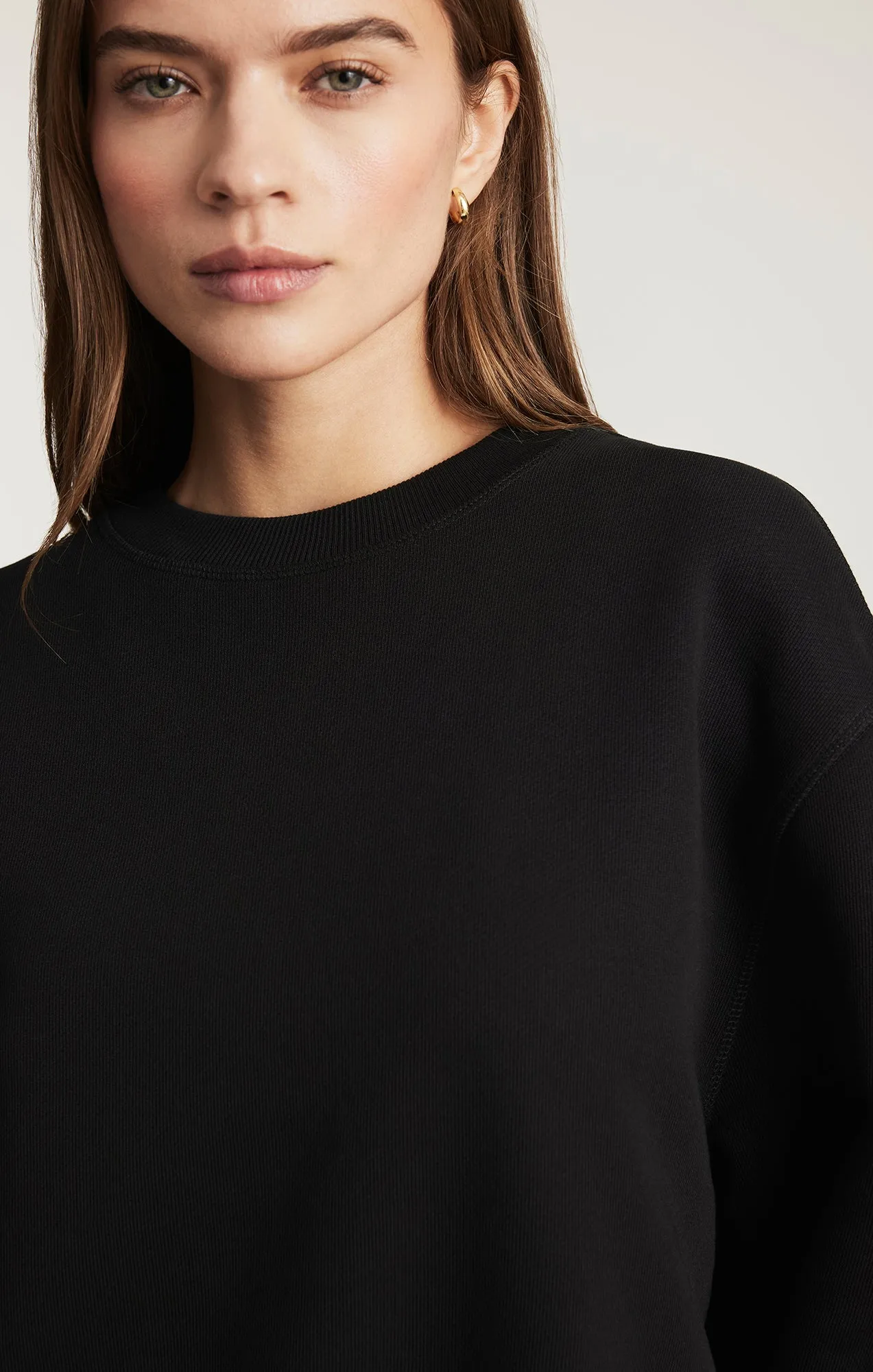 CREW NECK SWEATSHIRT IN BLACK sold by Mavi product image thumbnail 4