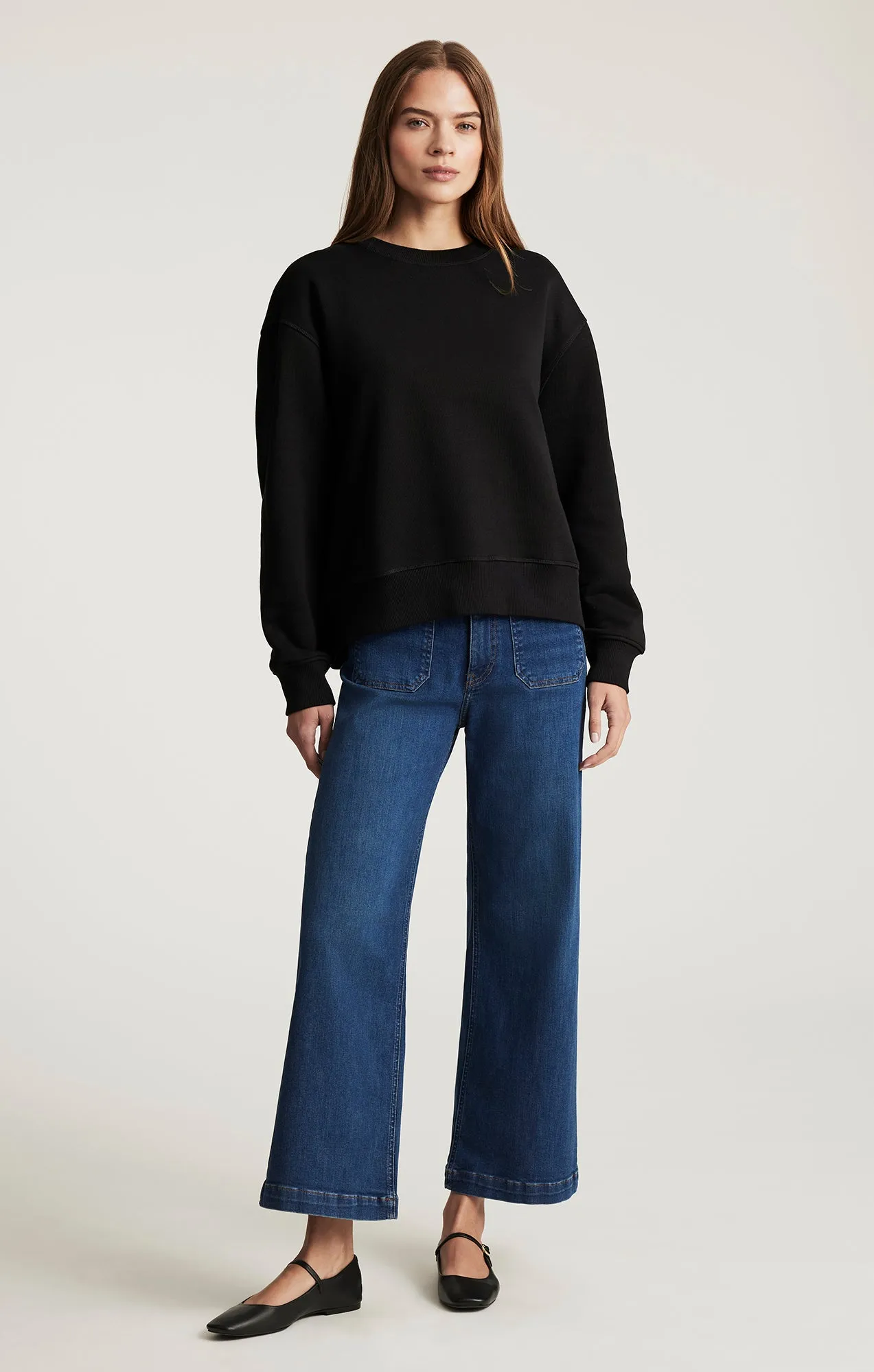 CREW NECK SWEATSHIRT IN BLACK sold by Mavi product image thumbnail 5