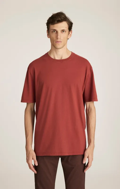 SHORT SLEEVE CREW NECK T-SHIRT IN BARN RED sold by Mavi