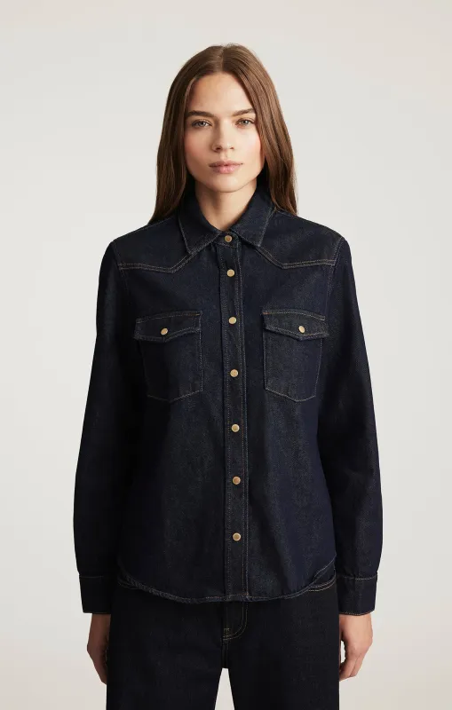 ANGELA DENIM SHIRT IN RINSE CLASSIC BLUE sold by Mavi