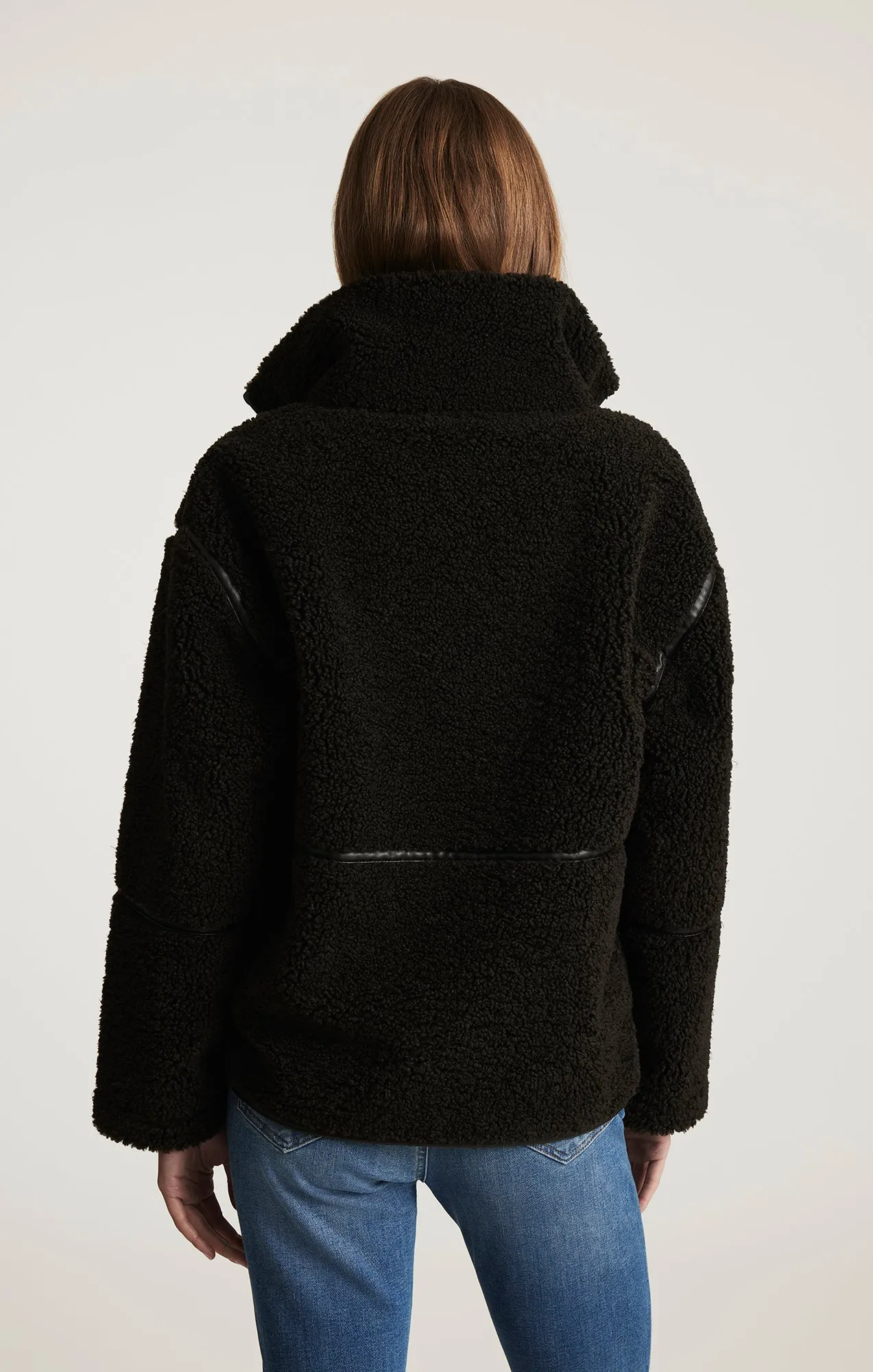 SHERPA PANEL ZIP JACKET IN AFTER DARK sold by Mavi product image thumbnail 4