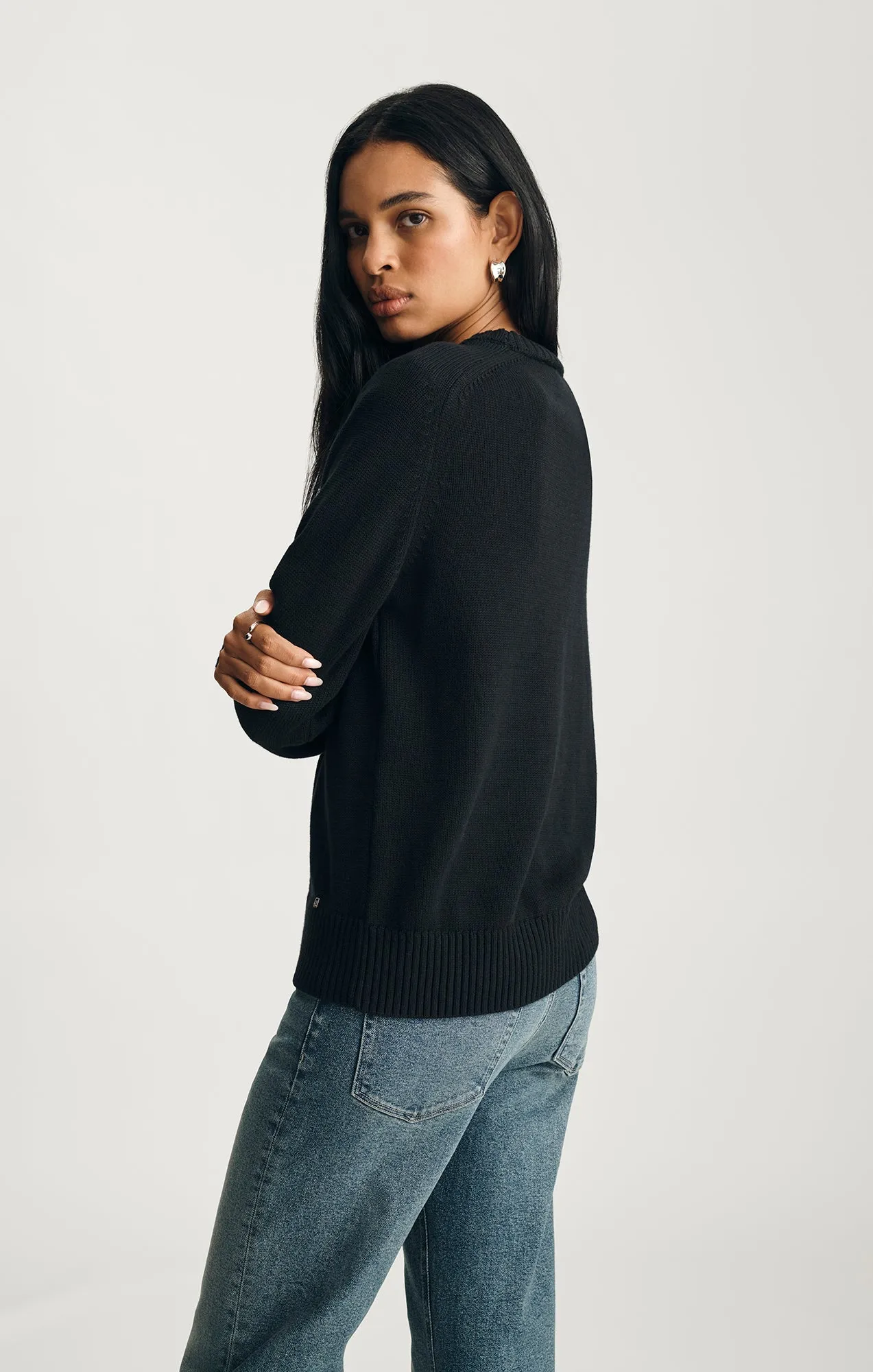 CREW NECK SWEATER IN BLACK sold by Mavi product image thumbnail 3