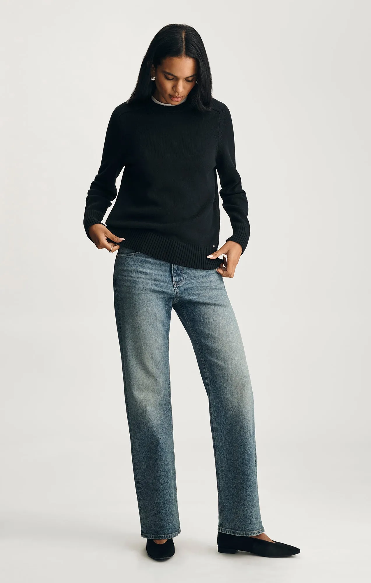 CREW NECK SWEATER IN BLACK sold by Mavi product image thumbnail 5