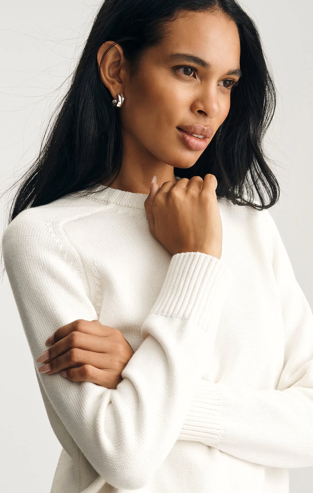 CREW NECK SWEATER IN ANTIQUE WHITE sold by Mavi product image thumbnail 4