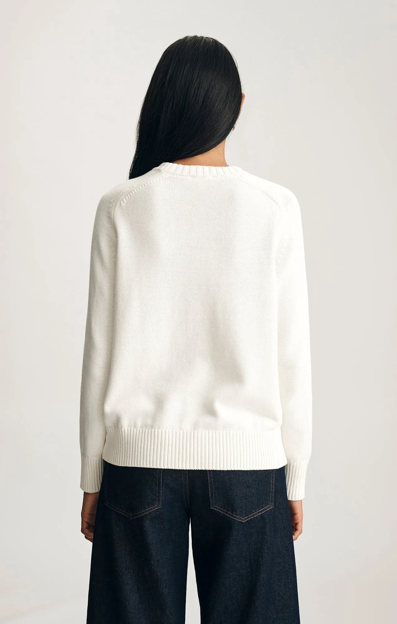 CREW NECK SWEATER IN ANTIQUE WHITE sold by Mavi product image thumbnail 3