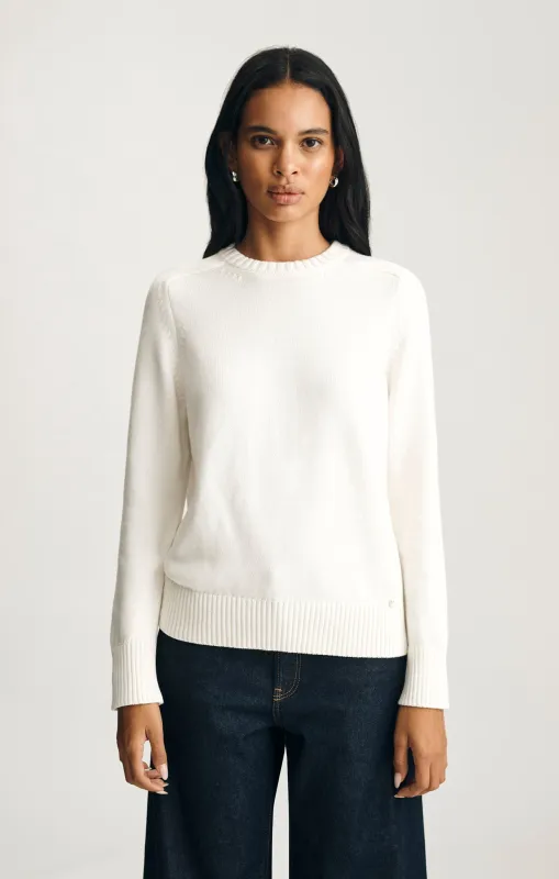 CREW NECK SWEATER IN ANTIQUE WHITE made by Mavi