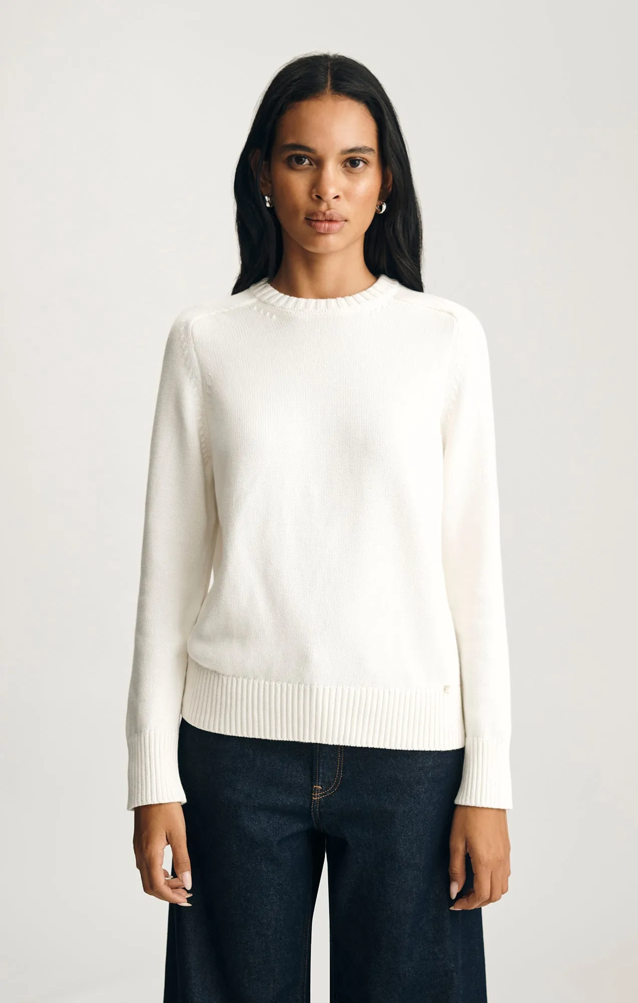 CREW NECK SWEATER IN ANTIQUE WHITE sold by Mavi