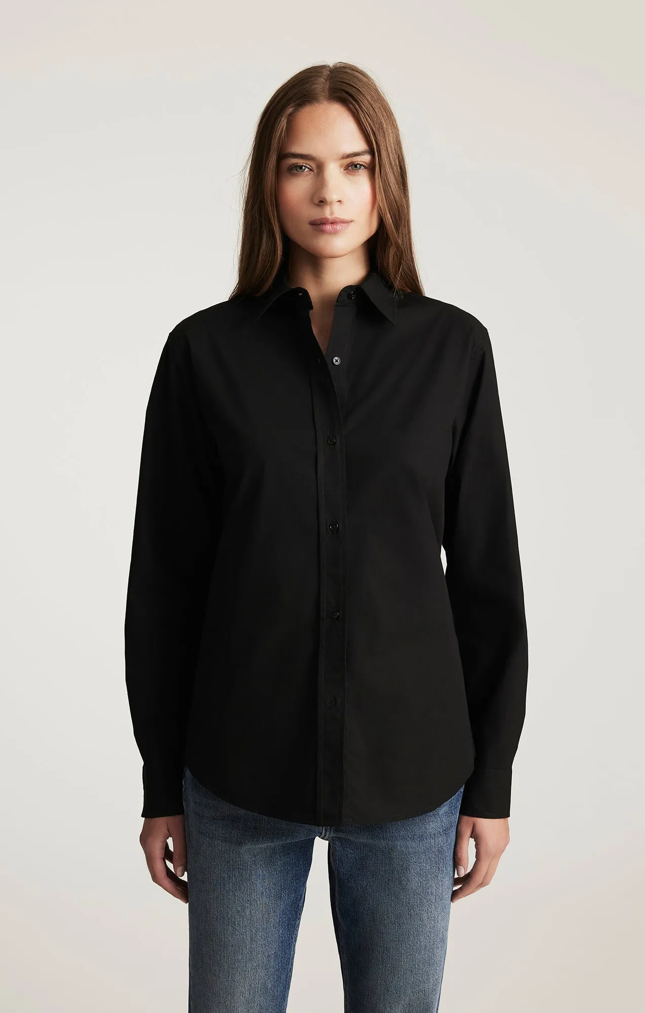 LONG SLEEVE BUTTON-UP SHIRT IN BLACK sold by Mavi
