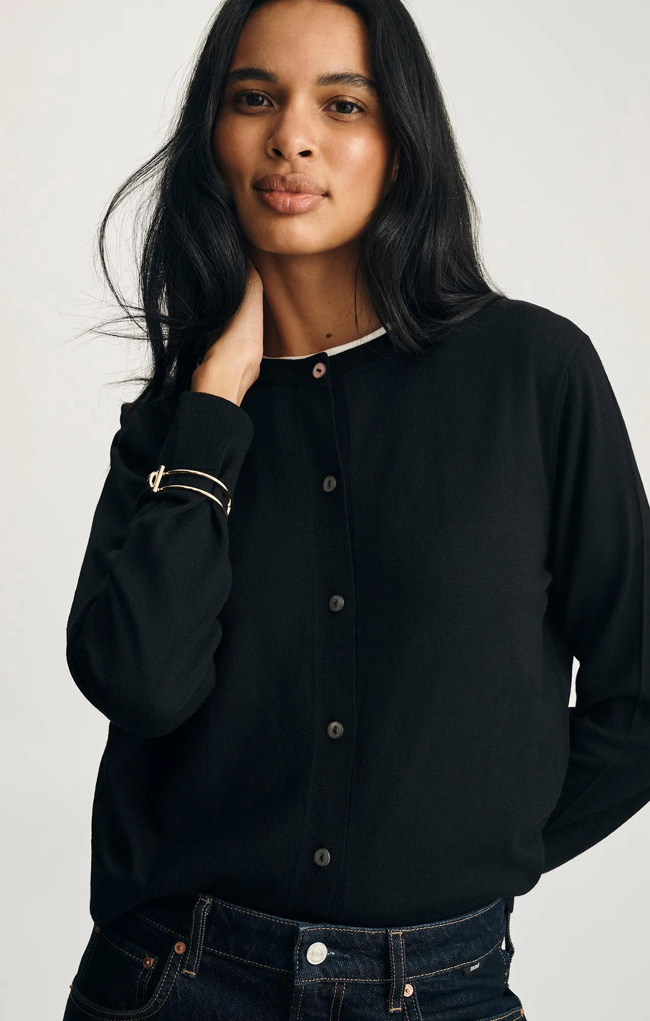 EDITION MERINO WOOL CARDIGAN IN BLACK sold by Mavi