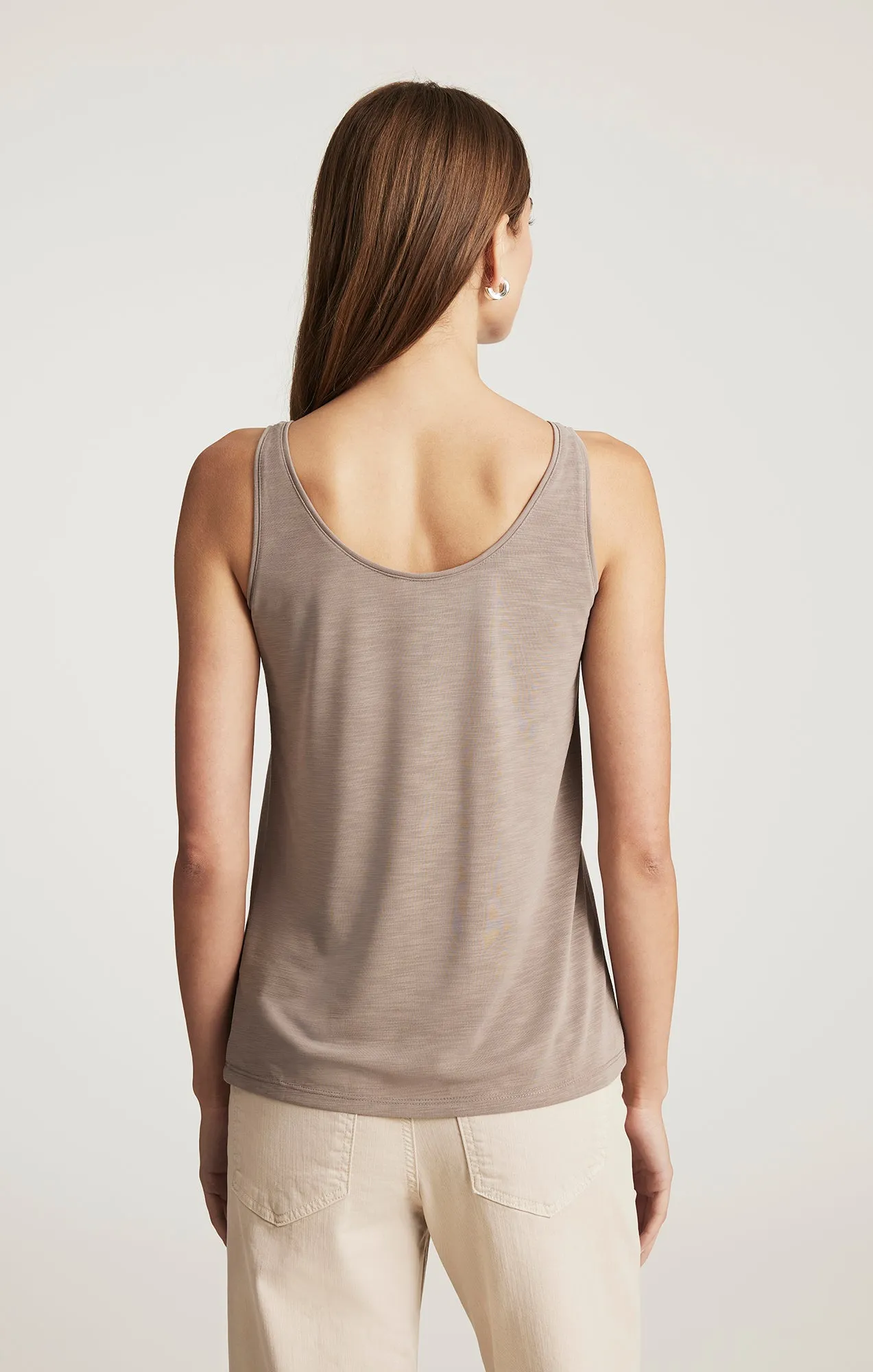 LUXE TOUCH TENCEL™ HENLEY TANK TOP IN FUNGI sold by Mavi product image thumbnail 3