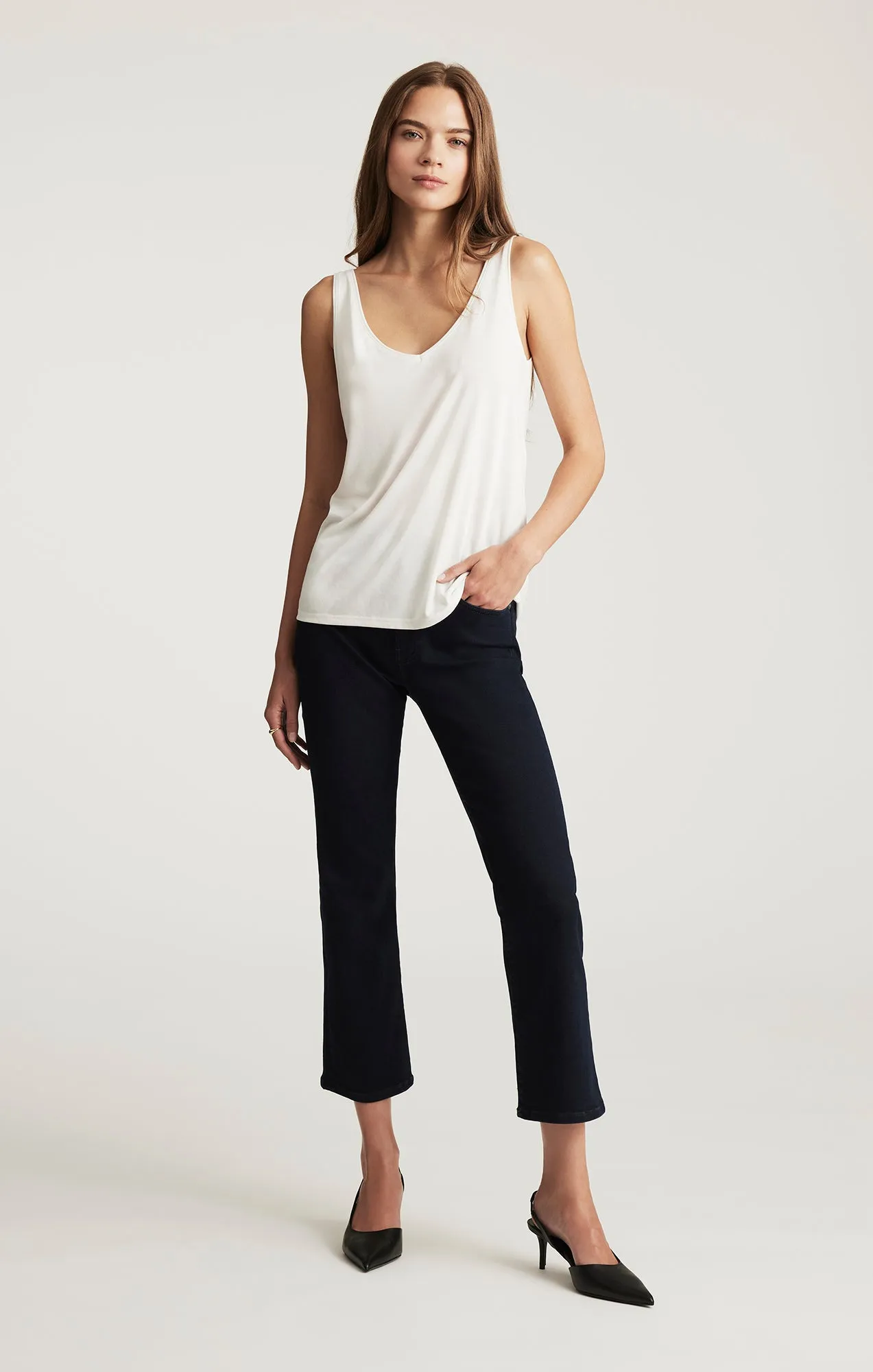 LUXE TOUCH TENCEL™ LACE TANK TOP IN ANTIQUE WHITE sold by Mavi product image thumbnail 5