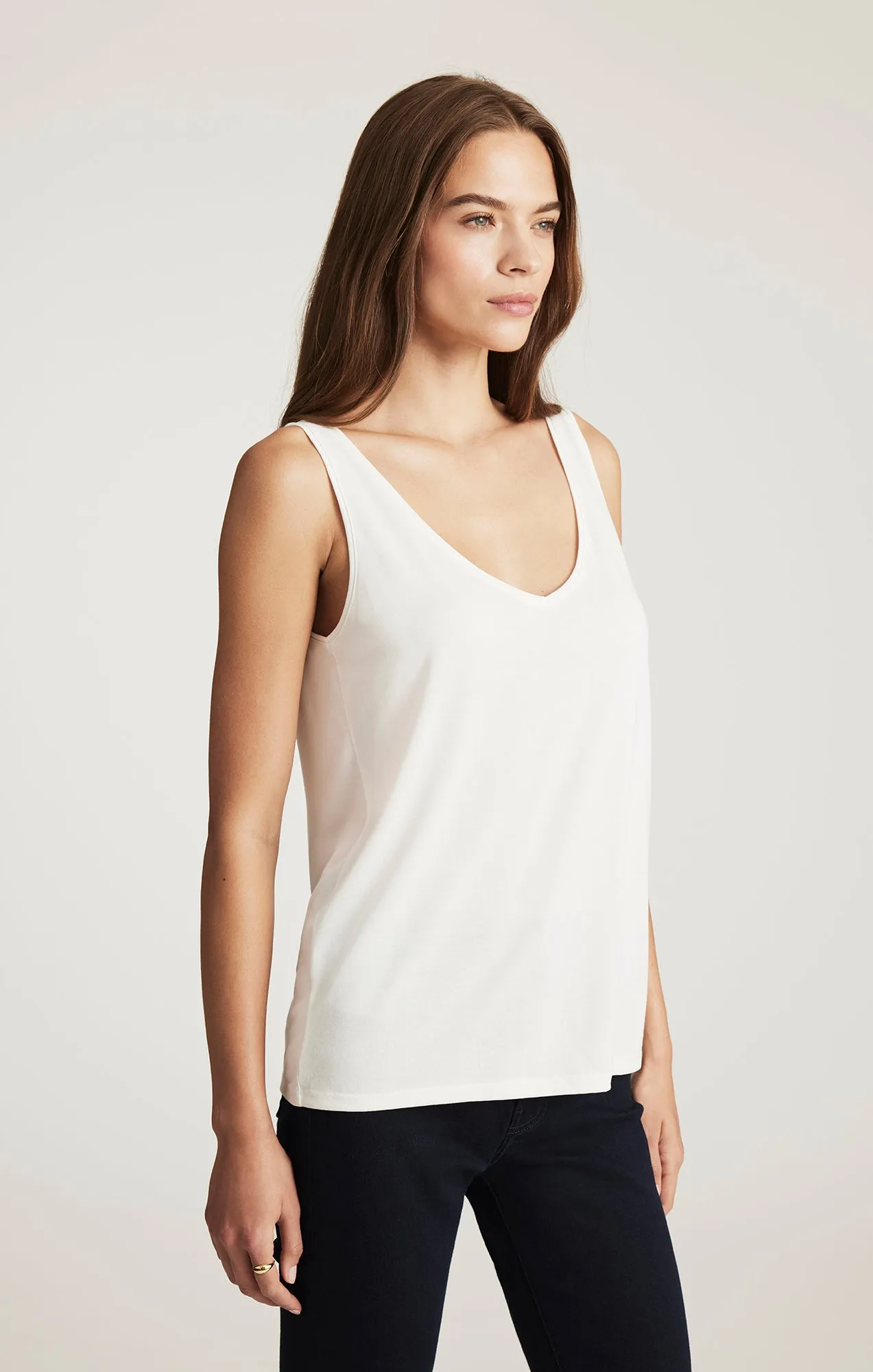 LUXE TOUCH TENCEL™ LACE TANK TOP IN ANTIQUE WHITE sold by Mavi product image thumbnail 2