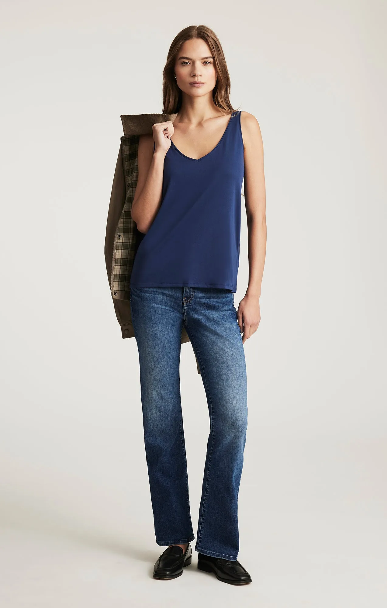 LUXE TOUCH TENCEL™ LACE TANK TOP IN MEDIEVAL BLUE sold by Mavi product image thumbnail 5