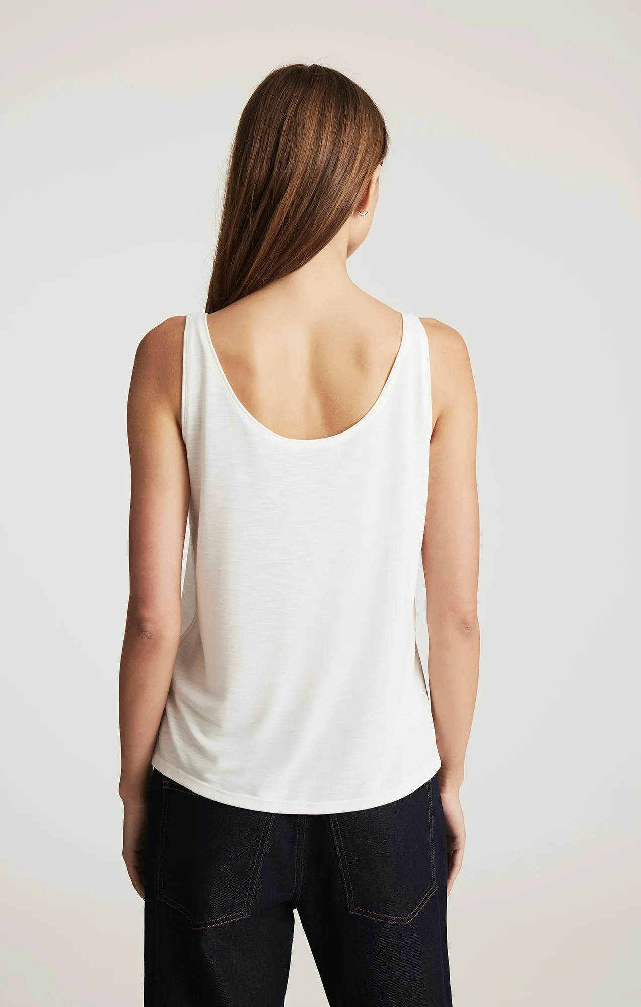 LUXE TOUCH TENCEL™ HENLEY TANK TOP IN ANTIQUE WHITE sold by Mavi product image thumbnail 2