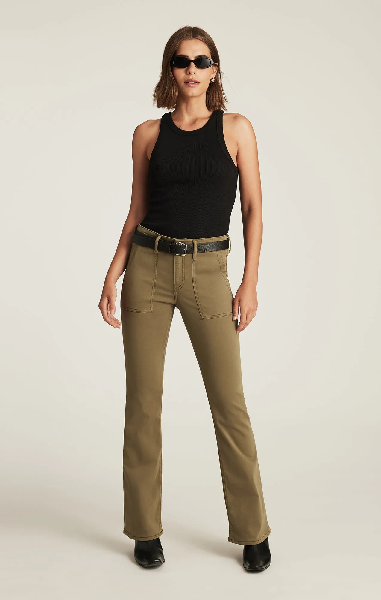 STELLA RIBBED HIGH NECK TANK TOP IN BLACK sold by Mavi product image thumbnail 5