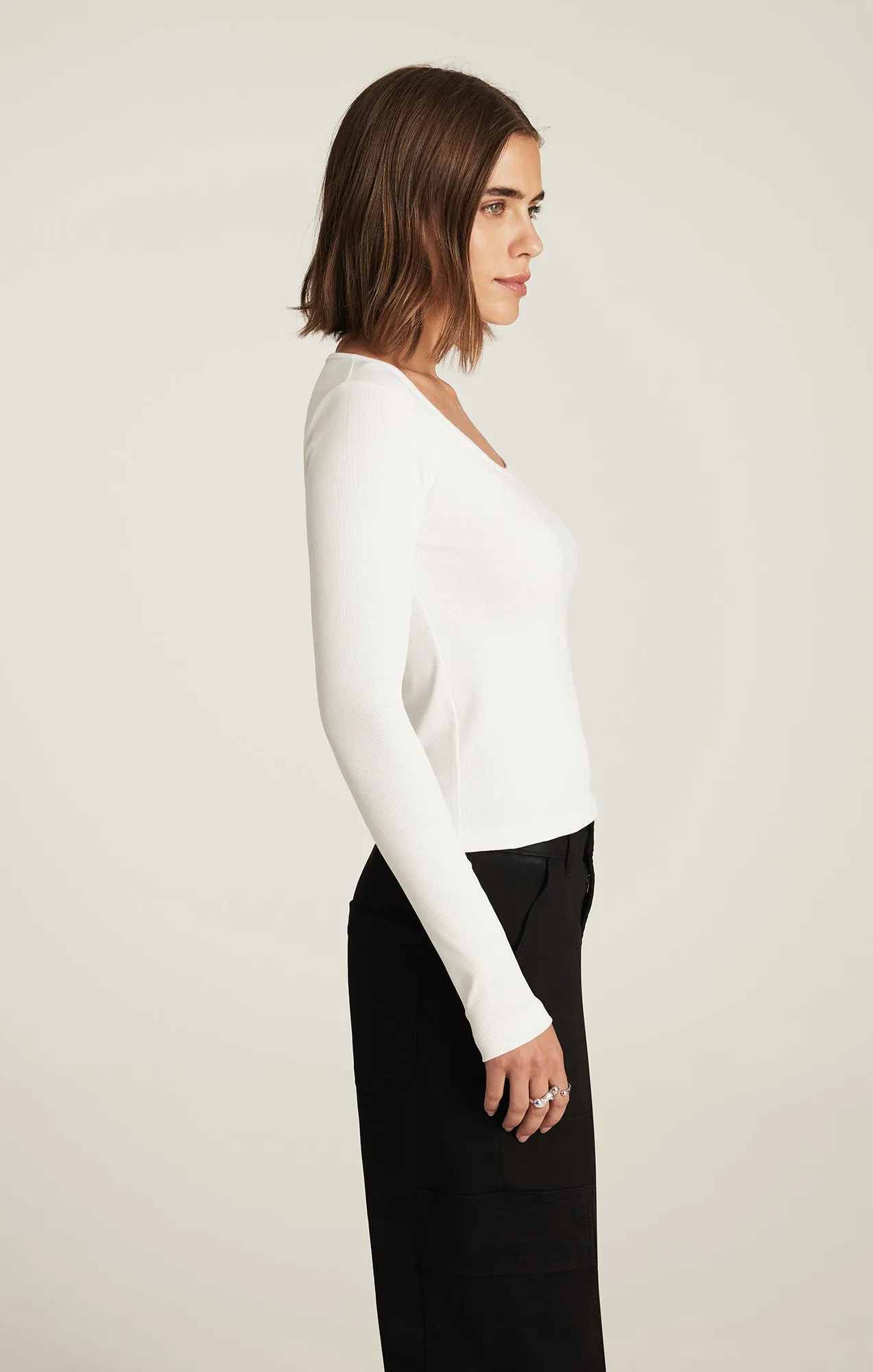 SOFIA RIBBED SQUARE NECK T-SHIRT IN WHITE sold by Mavi product image thumbnail 2