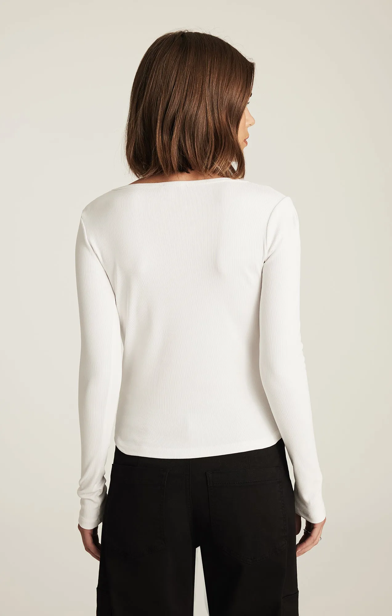 SOFIA RIBBED SQUARE NECK T-SHIRT IN WHITE sold by Mavi product image thumbnail 3