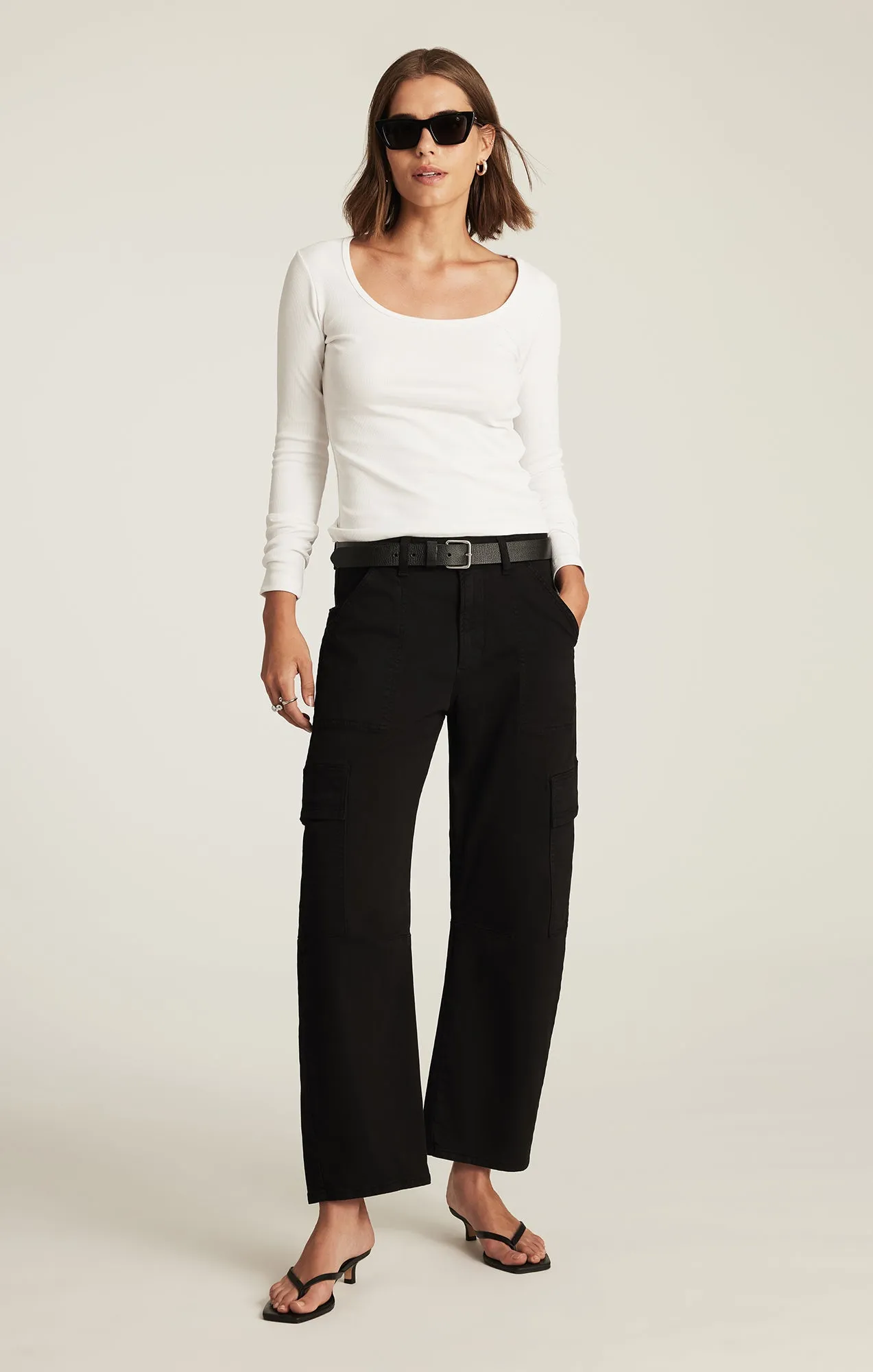 SOFIA RIBBED SQUARE NECK T-SHIRT IN WHITE sold by Mavi product image thumbnail 5