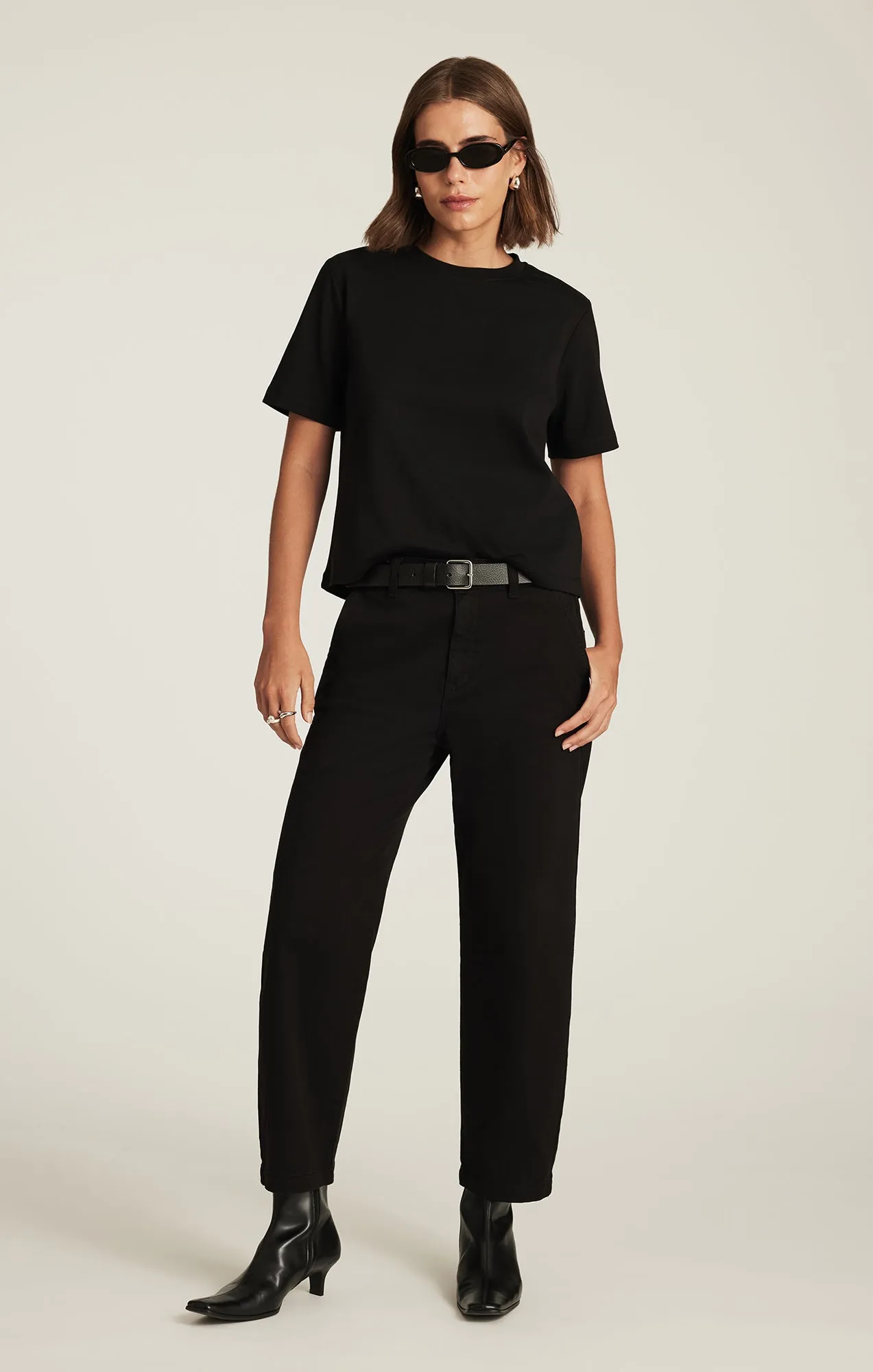 AUDREY INTERLOCK CREW NECK T-SHIRT IN BLACK sold by Mavi product image thumbnail 4